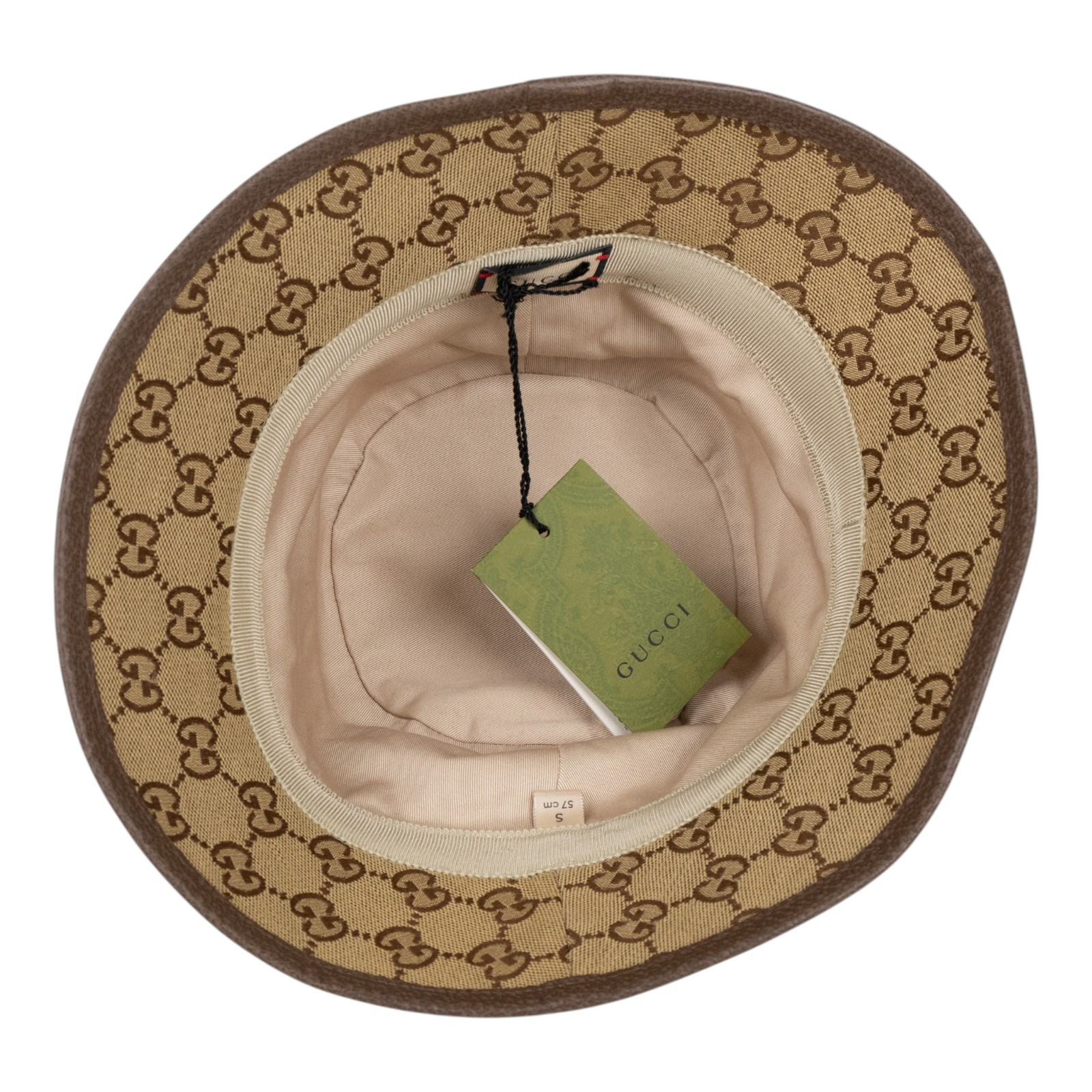 古馳 GUCCI GG 漁夫帽 576587  4HG62_S 棕帆布GG漁夫帽 #S 防塵袋