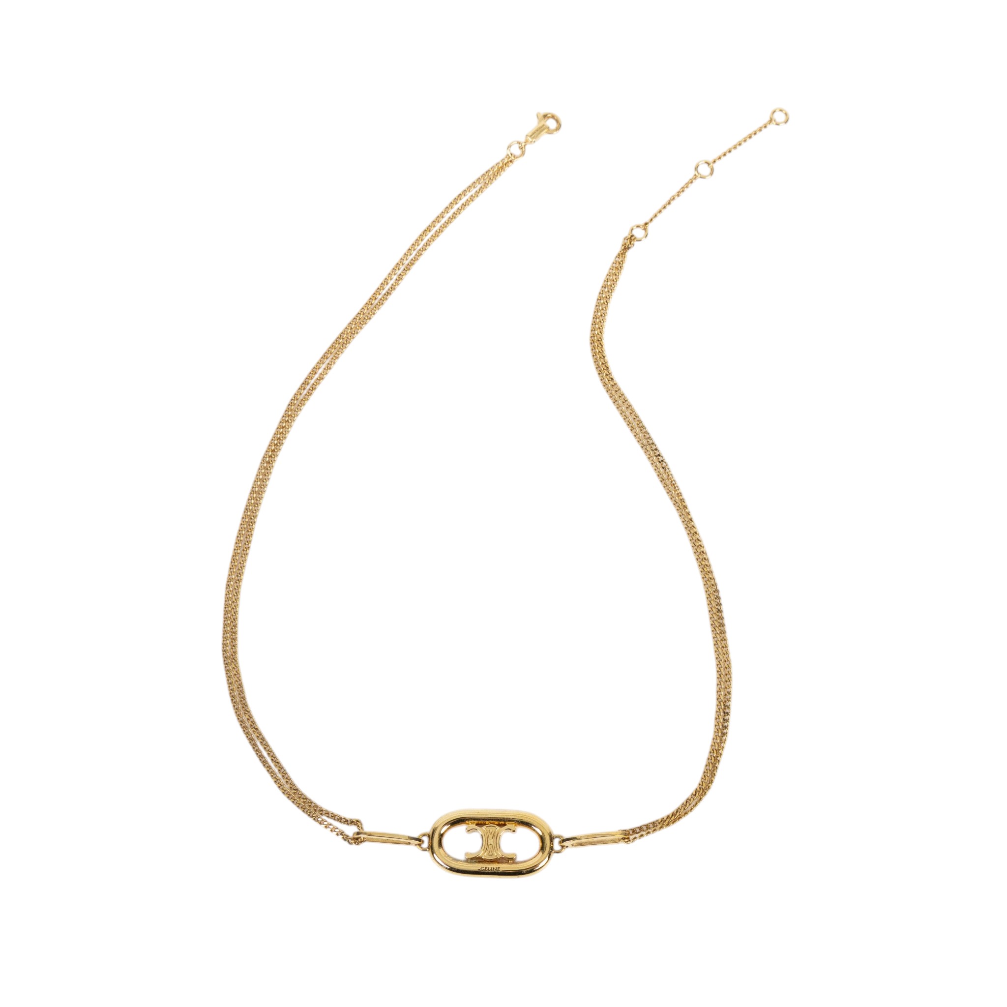 思琳 CELINE Triomphe 凱旋門 項鍊 46S896BRA 金TRIOMPHE黃銅項鍊 原廠盒子