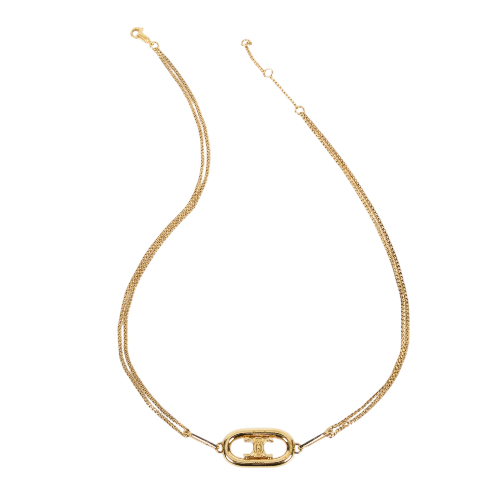 思琳 CELINE Triomphe 凱旋門 項鍊 46S896BRA 金TRIOMPHE黃銅項鍊 原廠盒子