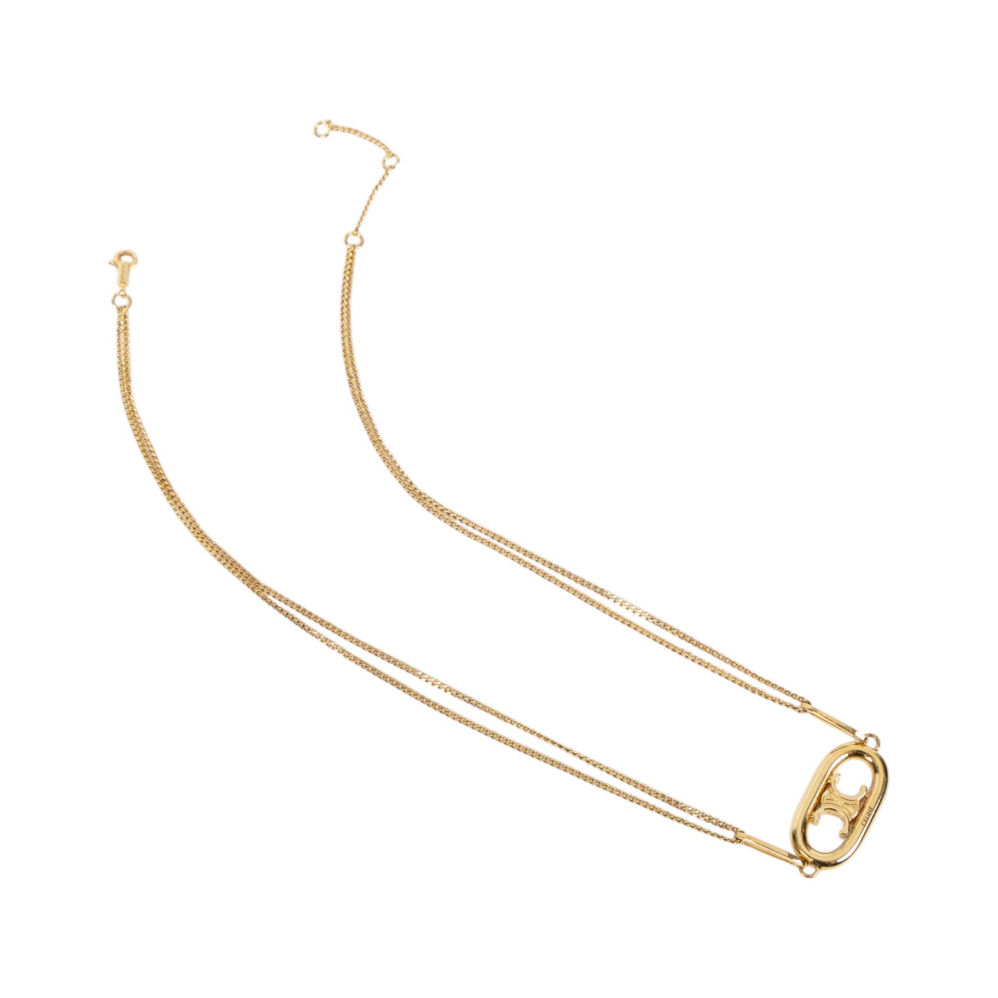 思琳 CELINE Triomphe 凱旋門 項鍊 46S896BRA 金TRIOMPHE黃銅項鍊 原廠盒子