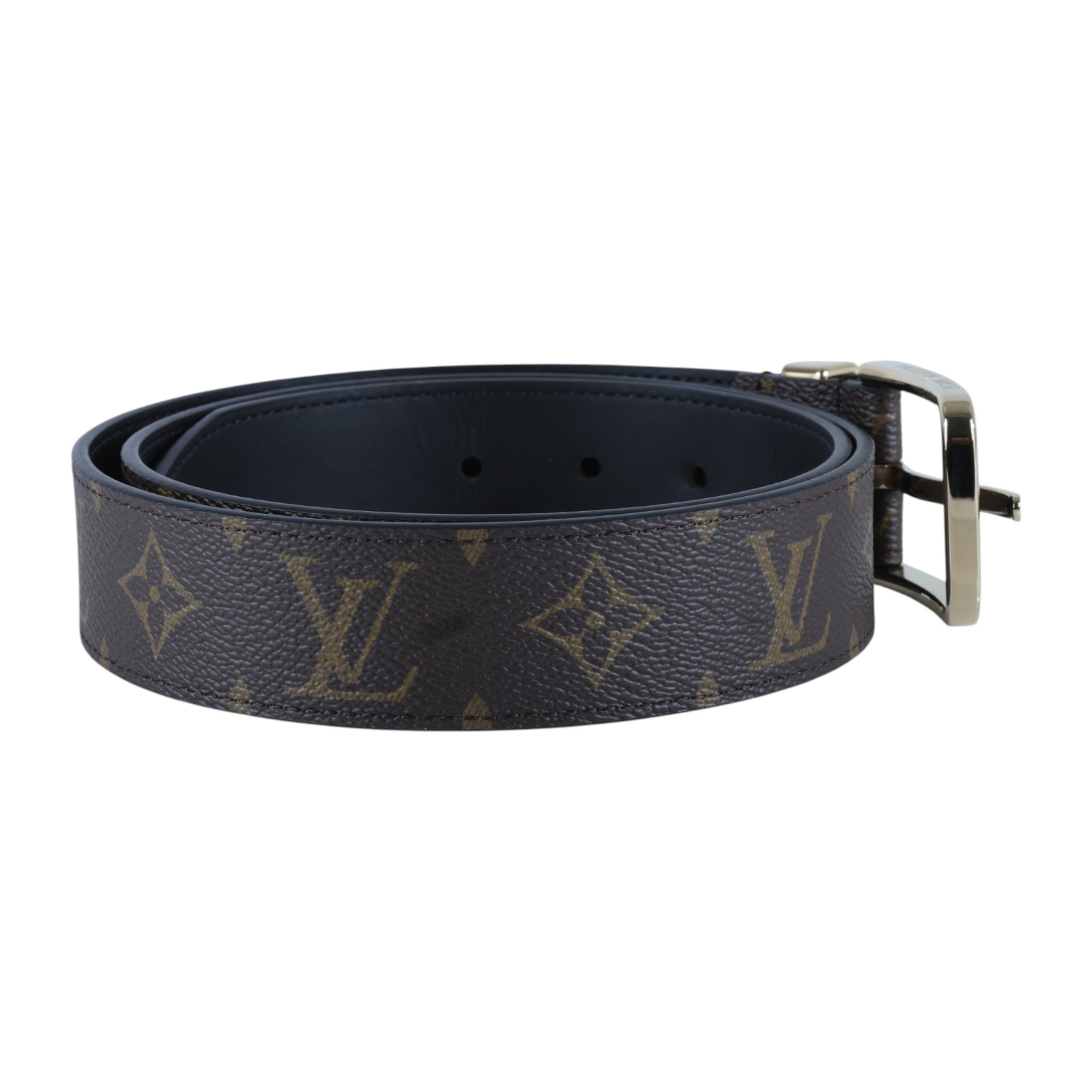 路易威登 LOUIS VUITTON Pont Neuf Monogram 35毫米 雙面皮帶 M4584T 原花金釦皮帶 #95 無附屬品