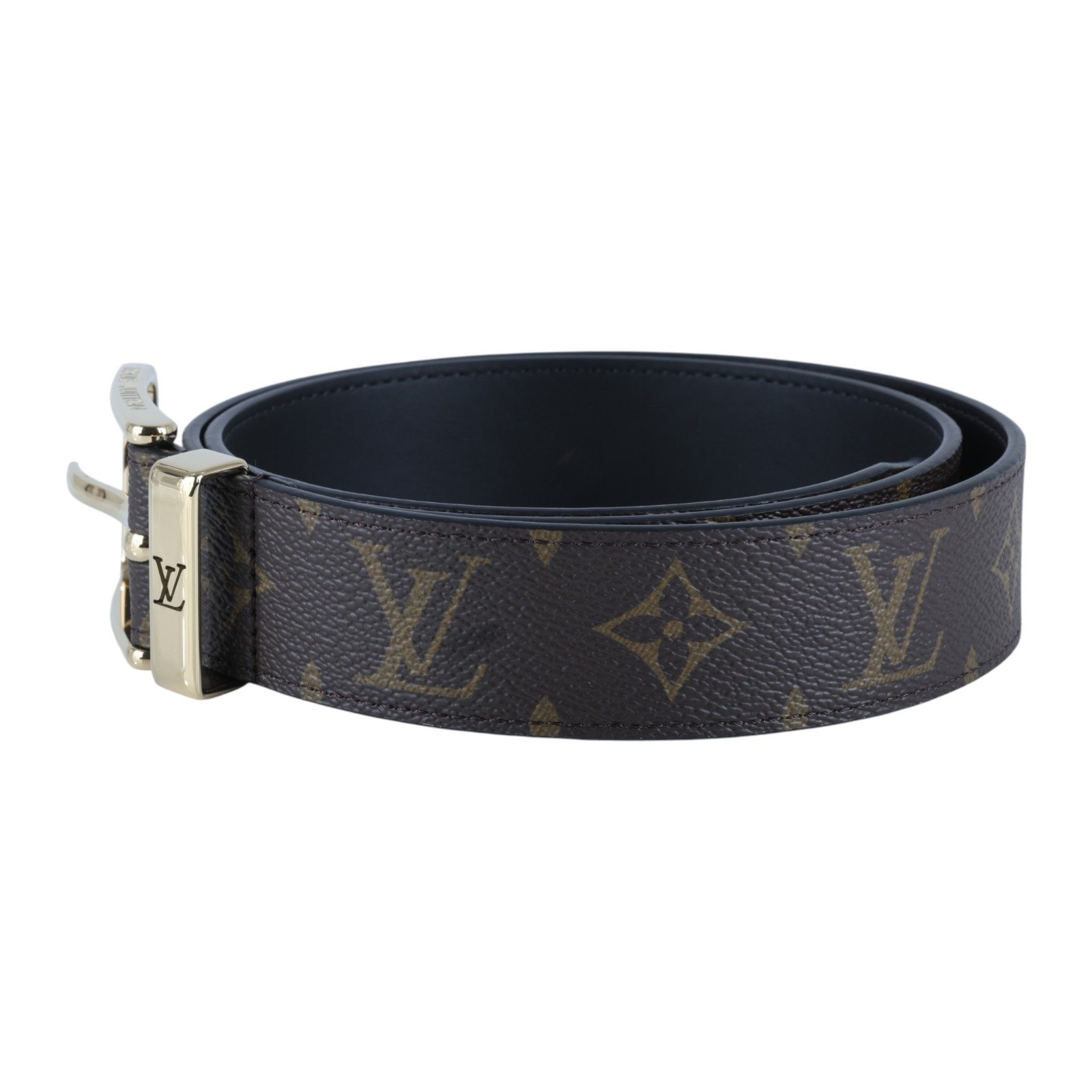 路易威登 LOUIS VUITTON Pont Neuf Monogram 35毫米 雙面皮帶 M4584T 原花金釦皮帶 #95 無附屬品