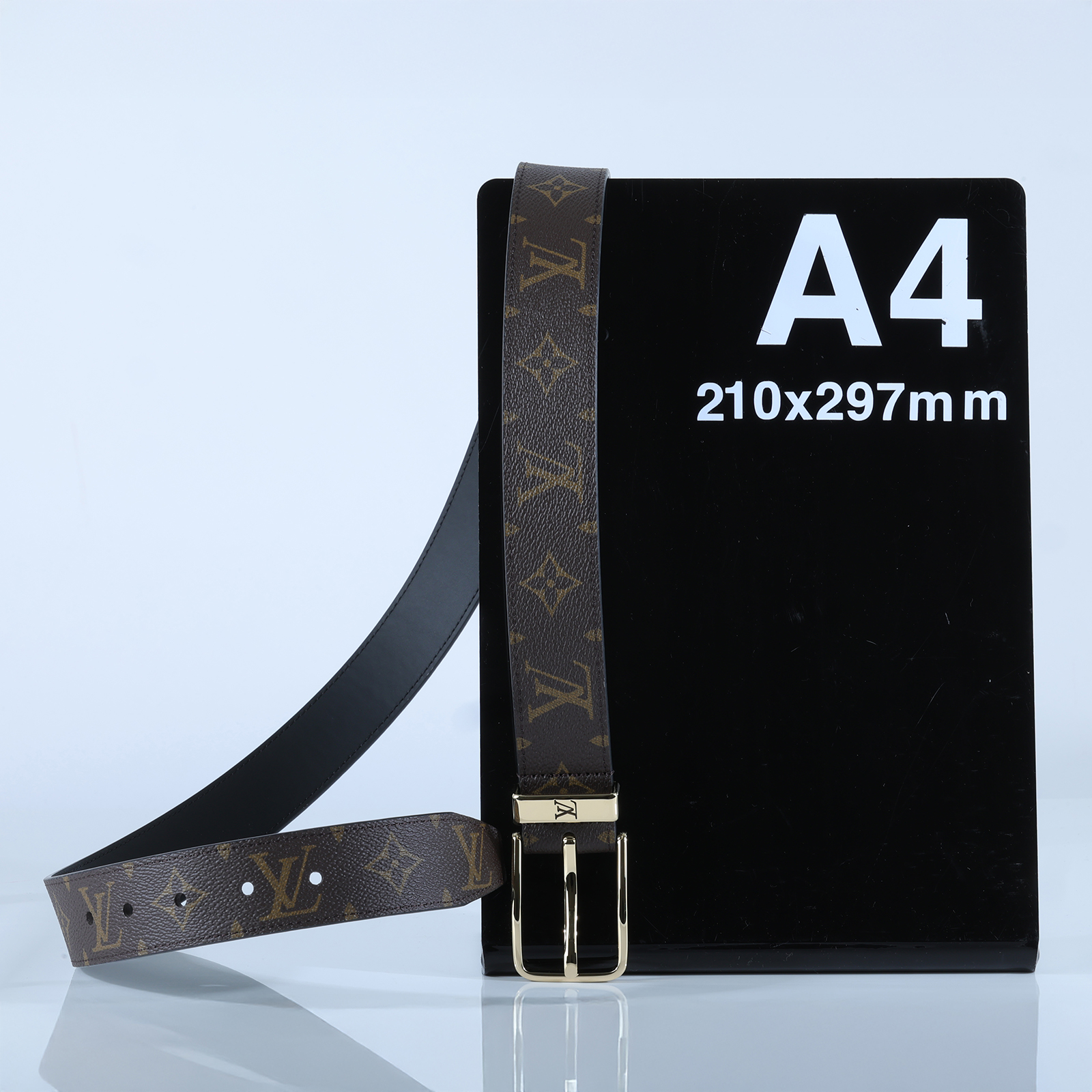 路易威登 LOUIS VUITTON Pont Neuf Monogram 35毫米 雙面皮帶 M4584T 原花金釦皮帶 #95 無附屬品