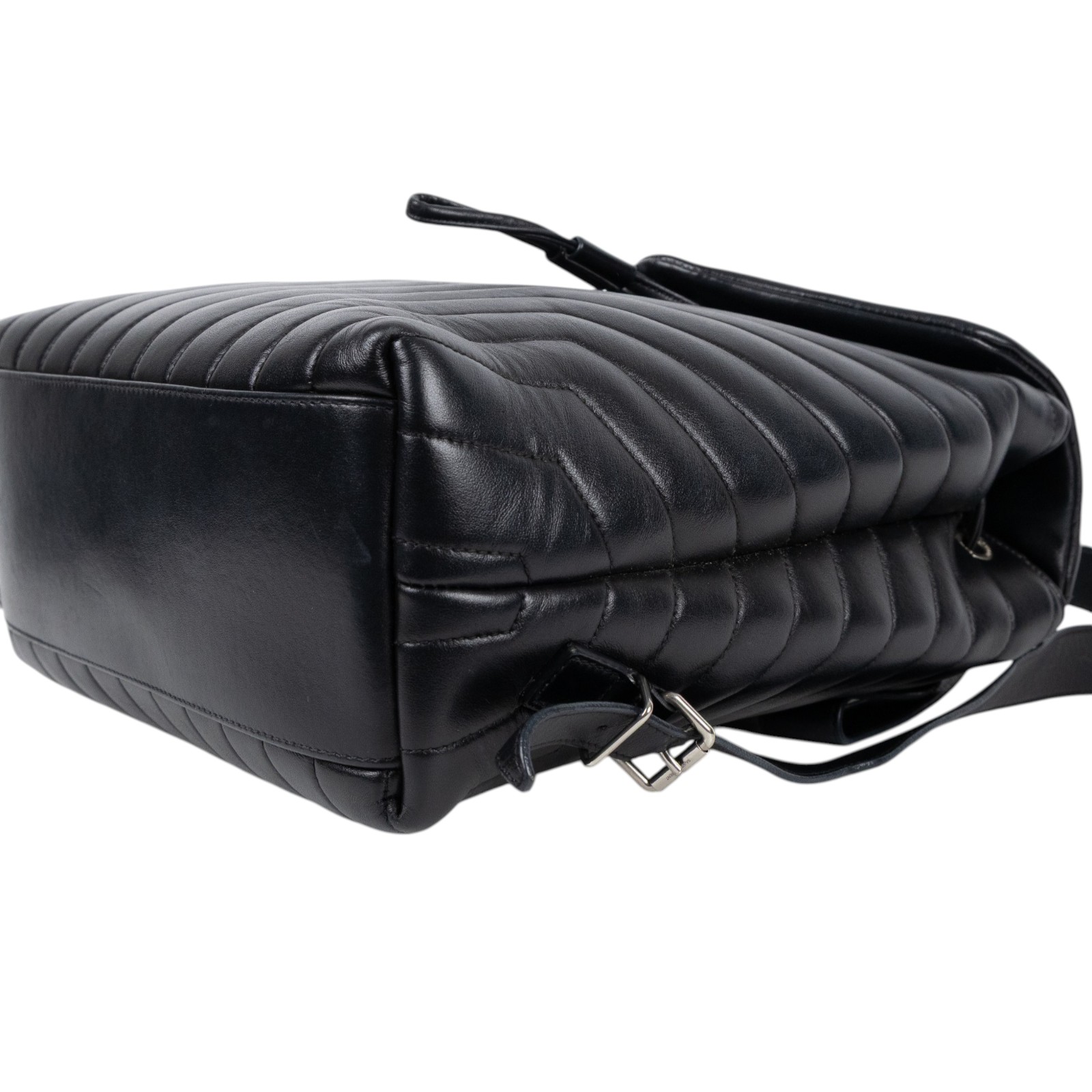 聖羅蘭 YSL SAINT LAURENT LouLou 後背包 中型 銀色五金 487219DV726 黑LOULOU後背包 防塵袋