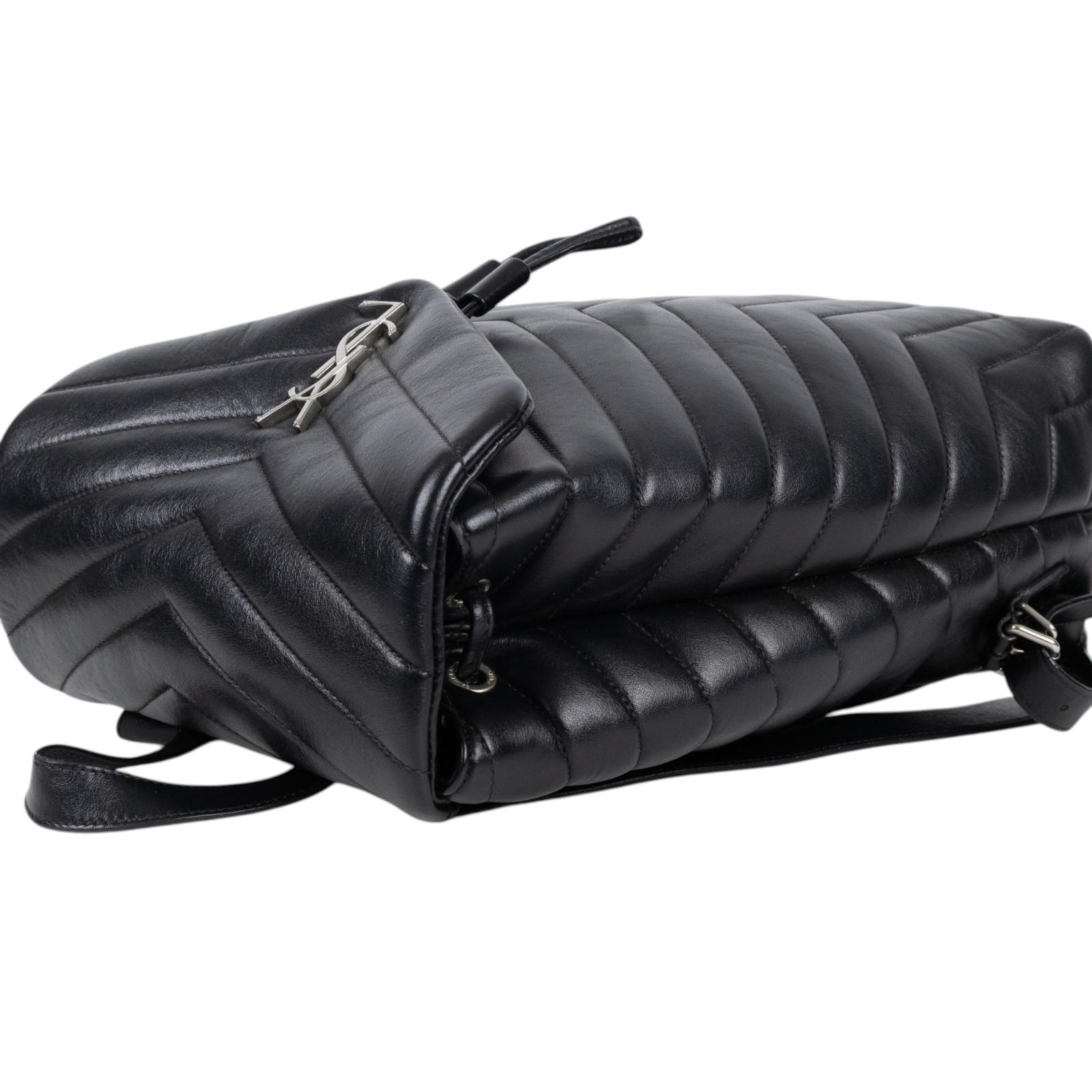 聖羅蘭 YSL SAINT LAURENT LouLou 後背包 中型 銀色五金 487219DV726 黑LOULOU後背包 防塵袋