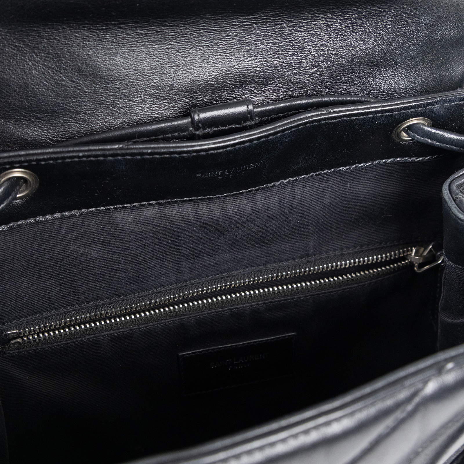 聖羅蘭 YSL SAINT LAURENT LouLou 後背包 中型 銀色五金 487219DV726 黑LOULOU後背包 防塵袋