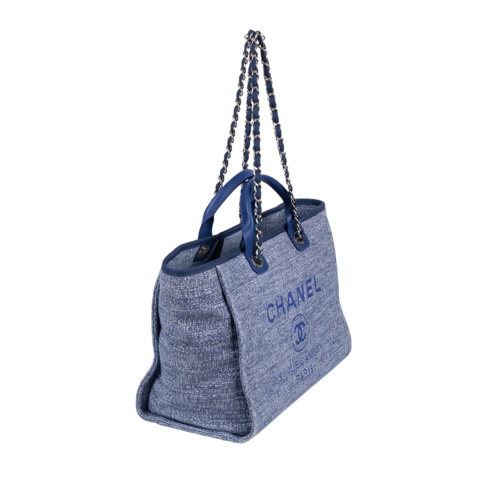 香奈兒 CHANEL DEAUVILLE MM 沙灘 托特包 A67001 25開深藍毛尼DEAUVILLE沙灘包 防塵袋/保證卡