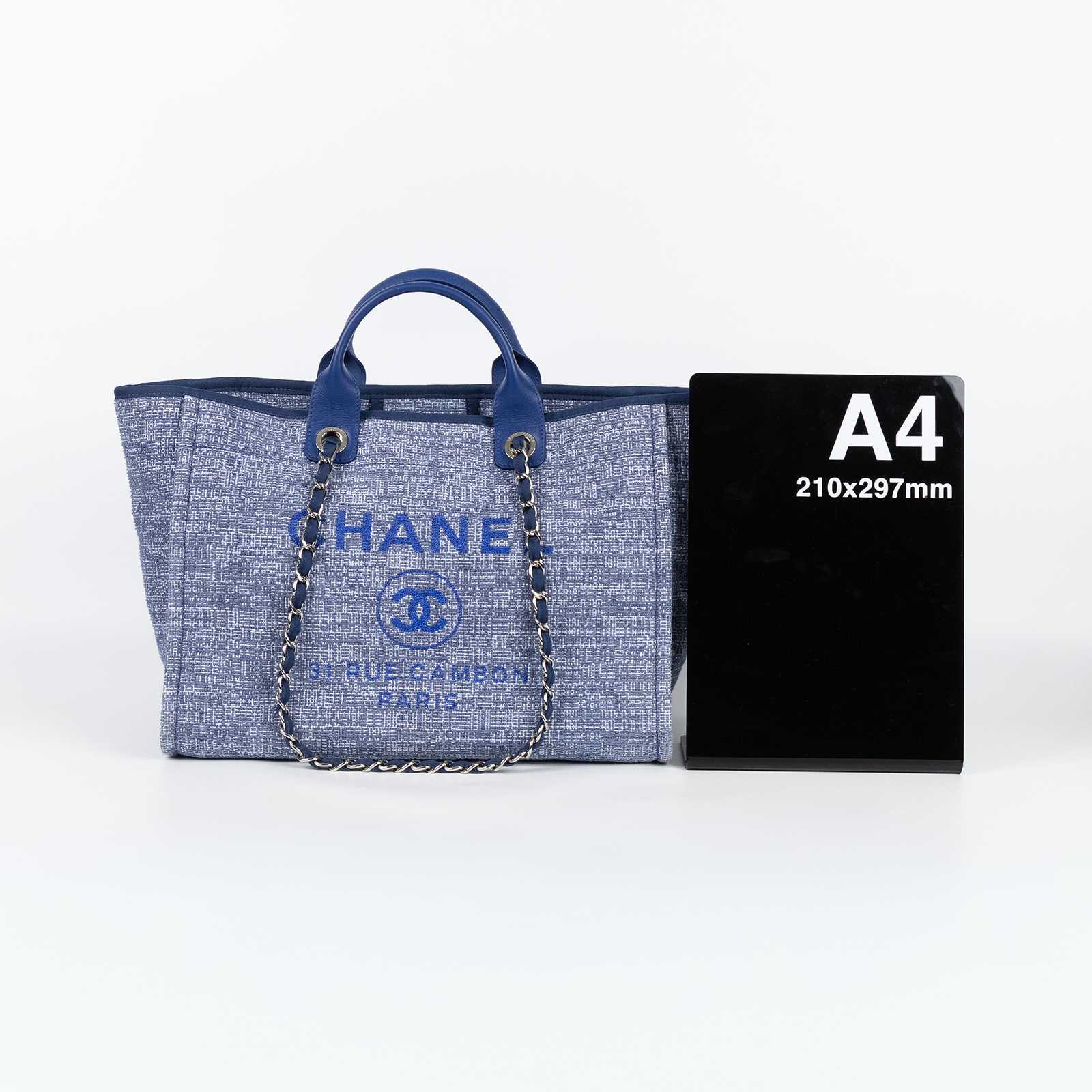 香奈兒 CHANEL DEAUVILLE MM 沙灘 托特包 A67001 25開深藍毛尼DEAUVILLE沙灘包 防塵袋/保證卡