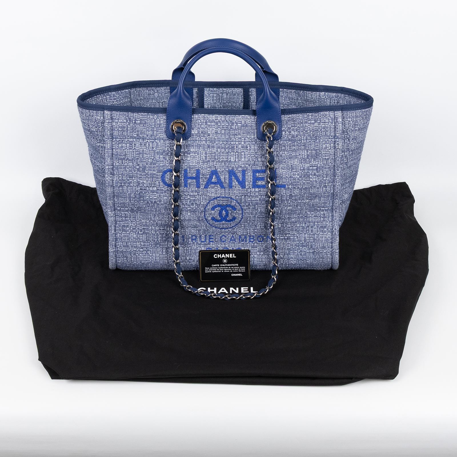 香奈兒 CHANEL DEAUVILLE MM 沙灘 托特包 A67001 25開深藍毛尼DEAUVILLE沙灘包 防塵袋/保證卡