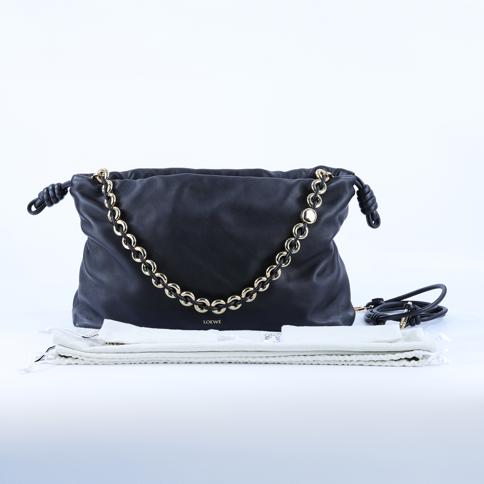 羅意威 LOEWE Medium Flamenco 手提包 A411FCRX02 黑FLAMENCO PURSE 防塵袋/背帶