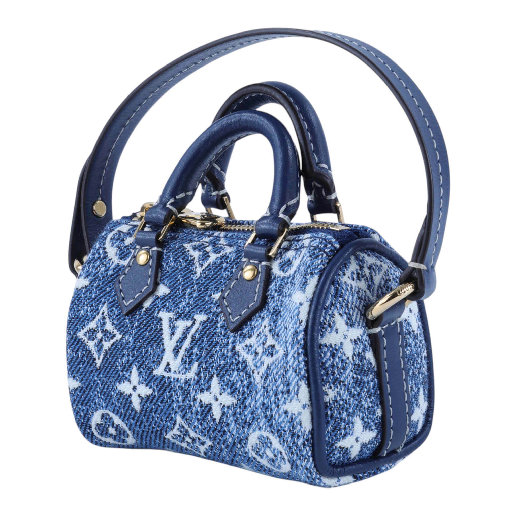 路易威登 LOUIS VUITTON Speedy Monogram 手提包 吊飾 包掛 零錢包 牛仔 限量 M00546  原廠盒子/防塵袋/購買證明