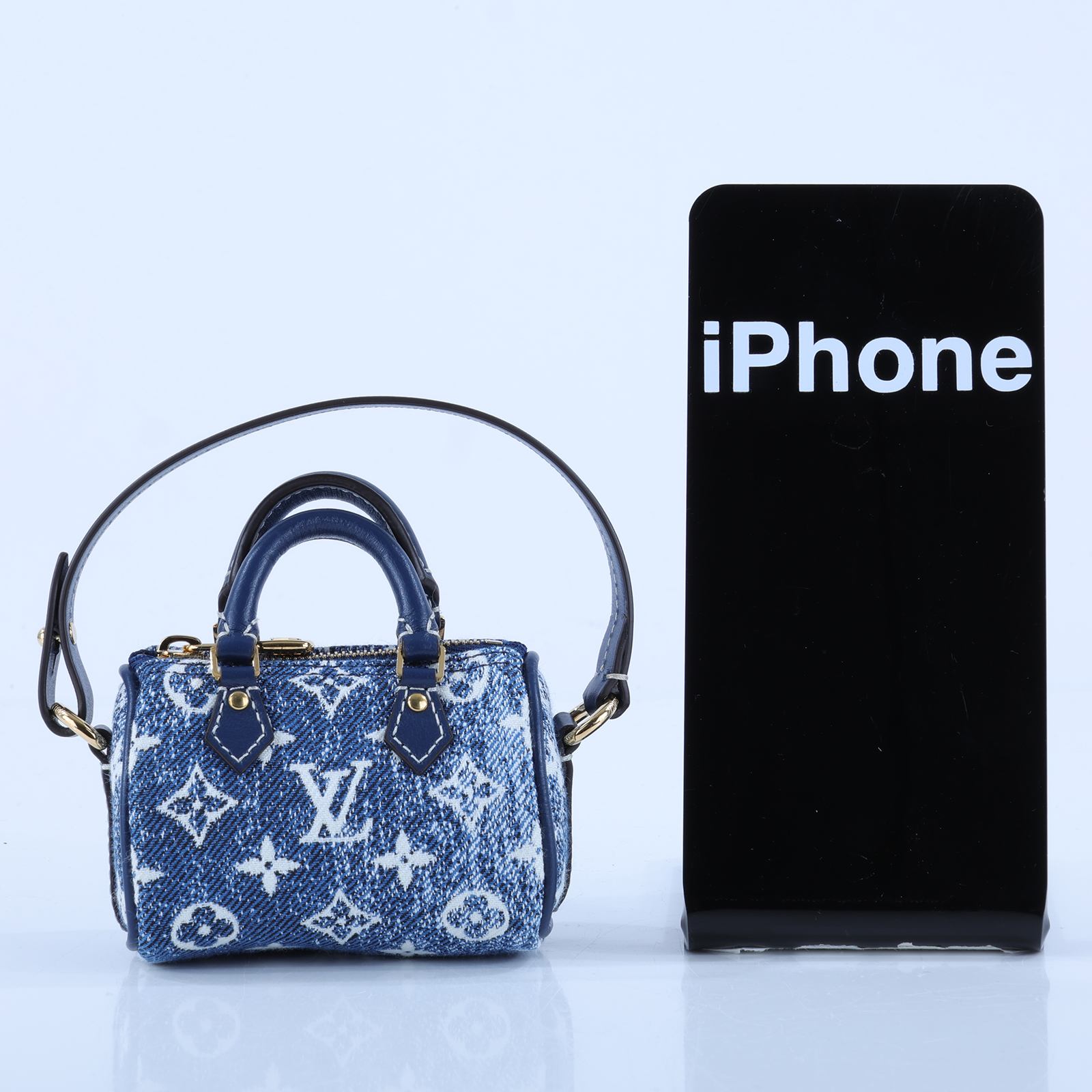 路易威登 LOUIS VUITTON Speedy Monogram 手提包 吊飾 包掛 零錢包 牛仔 限量 M00546  原廠盒子/防塵袋/購買證明