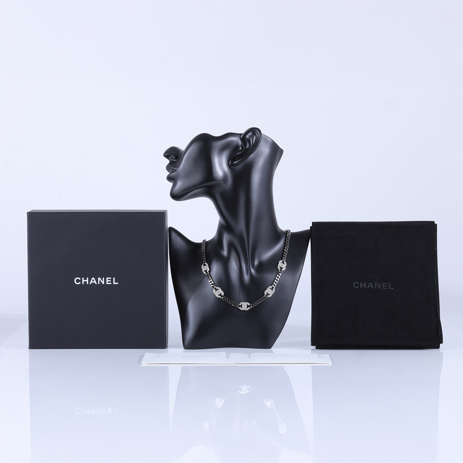 香奈兒 CHANEL CC LOGO 項鍊 頸鍊 鎖骨鍊 AB6444B21A 雙C CHOKER 原廠盒子