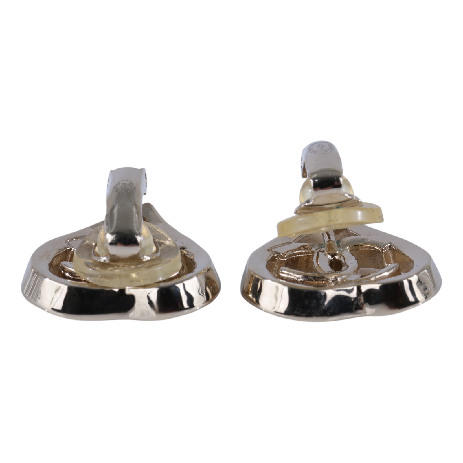 香奈兒 CHANEL CC LOGO  耳環 B22P 愛心雙C夾式耳環 原廠盒子