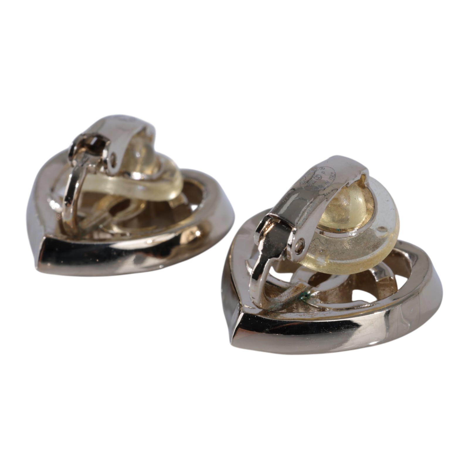 香奈兒 CHANEL CC LOGO  耳環 B22P 愛心雙C夾式耳環 原廠盒子