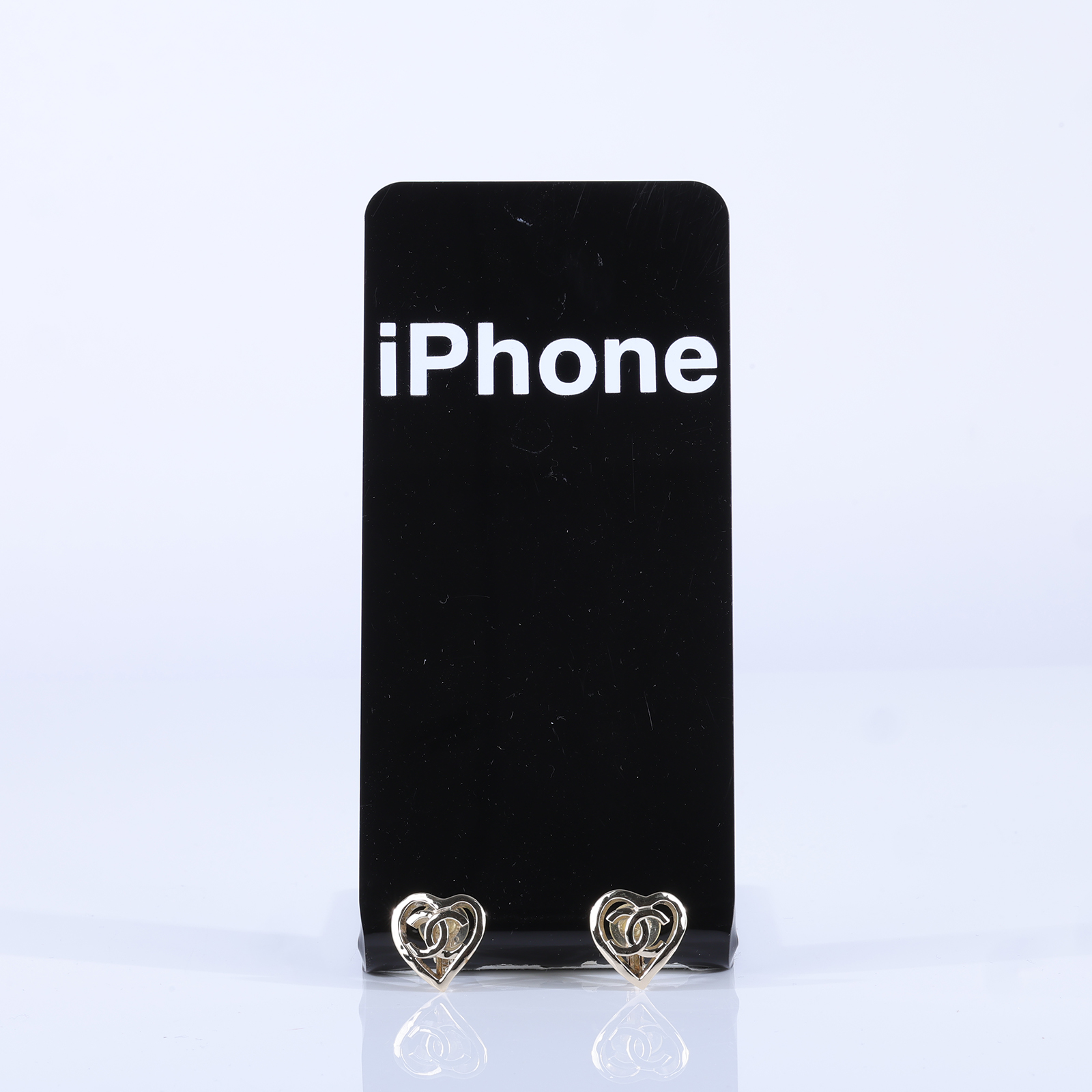 香奈兒 CHANEL CC LOGO  耳環 B22P 愛心雙C夾式耳環 原廠盒子