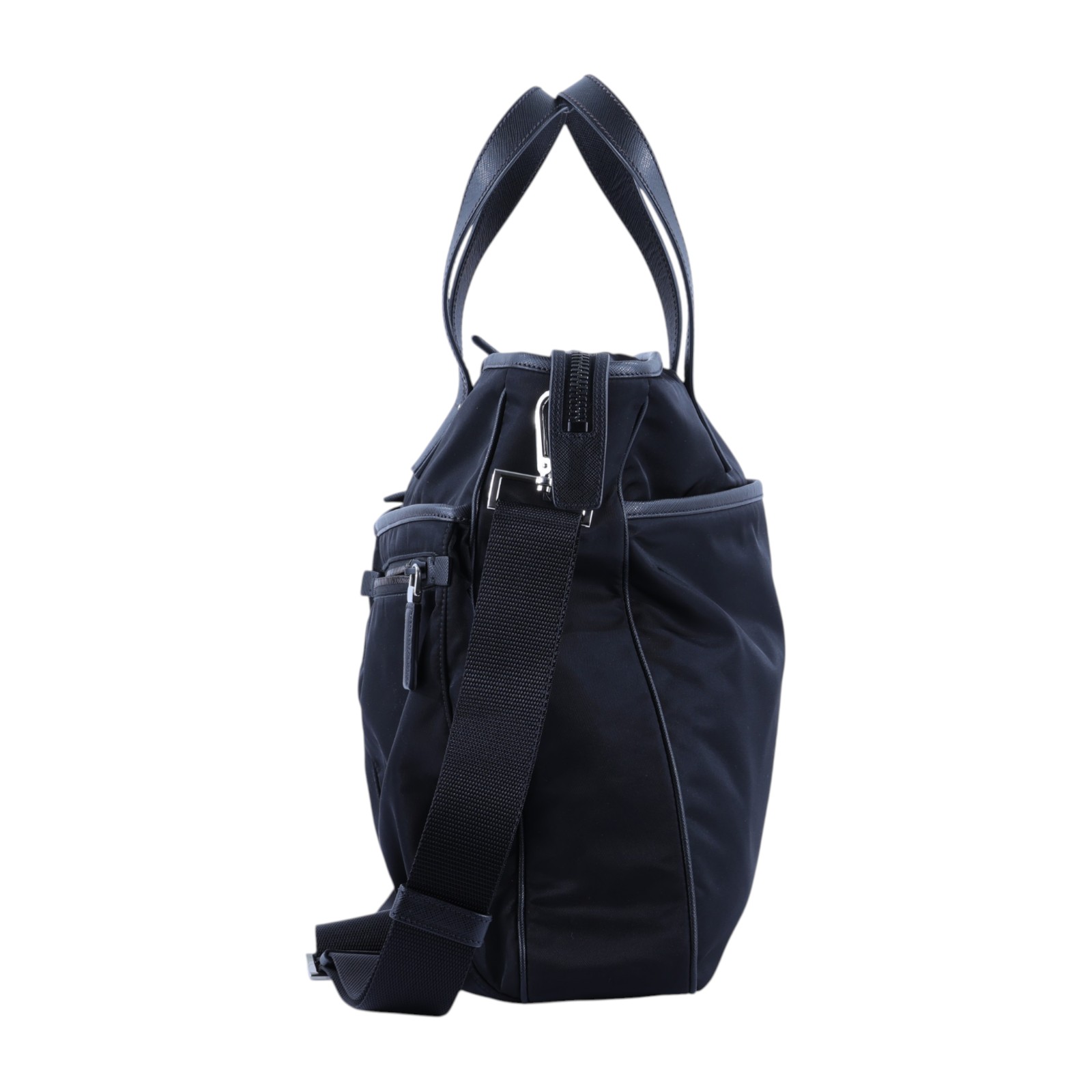 普拉達 PRADA Re-Nylon 公事包 2VG860_2DMH 黑尼龍公事包 防塵袋/背帶