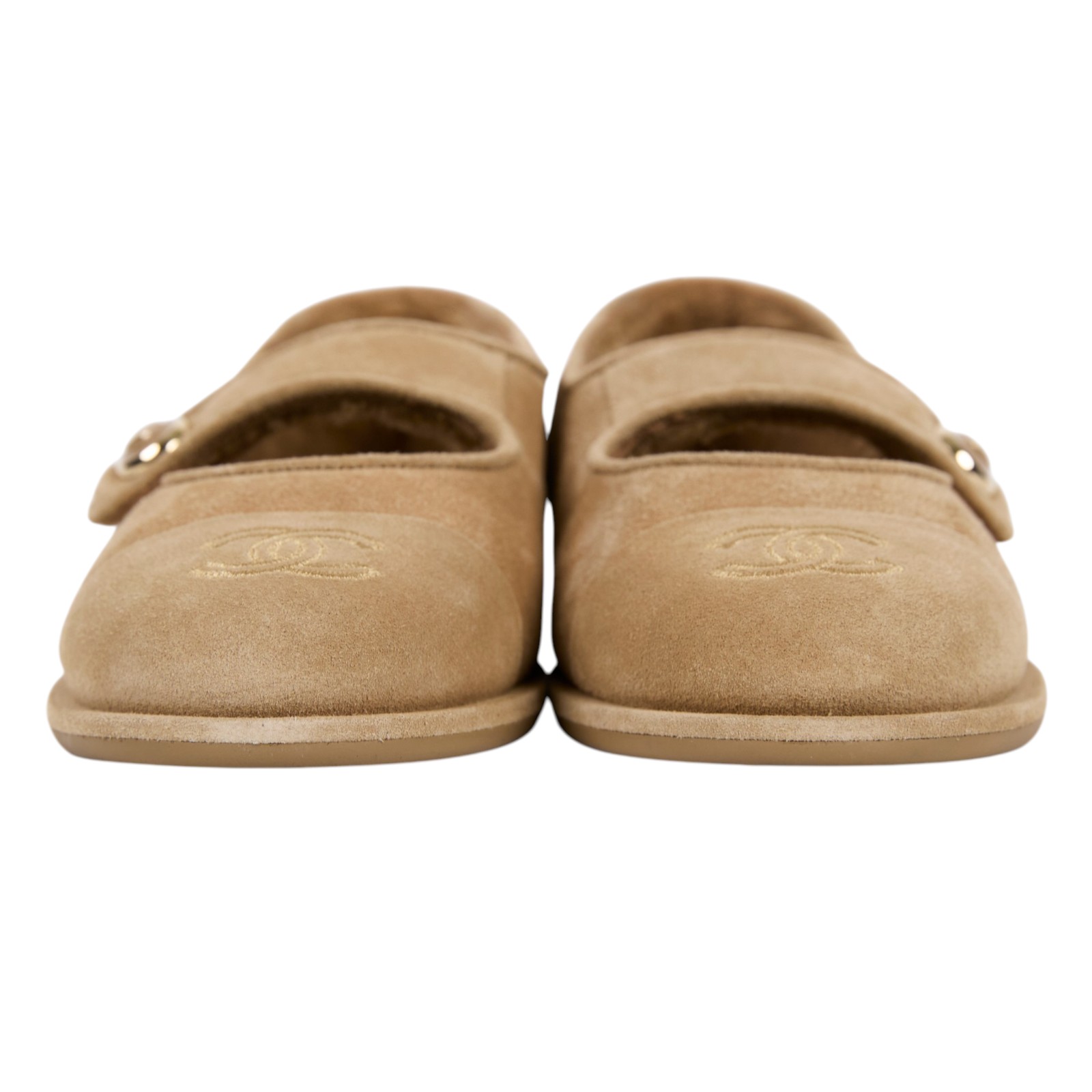 香奈兒 CHANEL 瑪莉珍鞋 平底鞋 G46759 B21839_38 駝色瑪莉珍鞋#38C 原廠盒子/防塵袋/購買證明影本