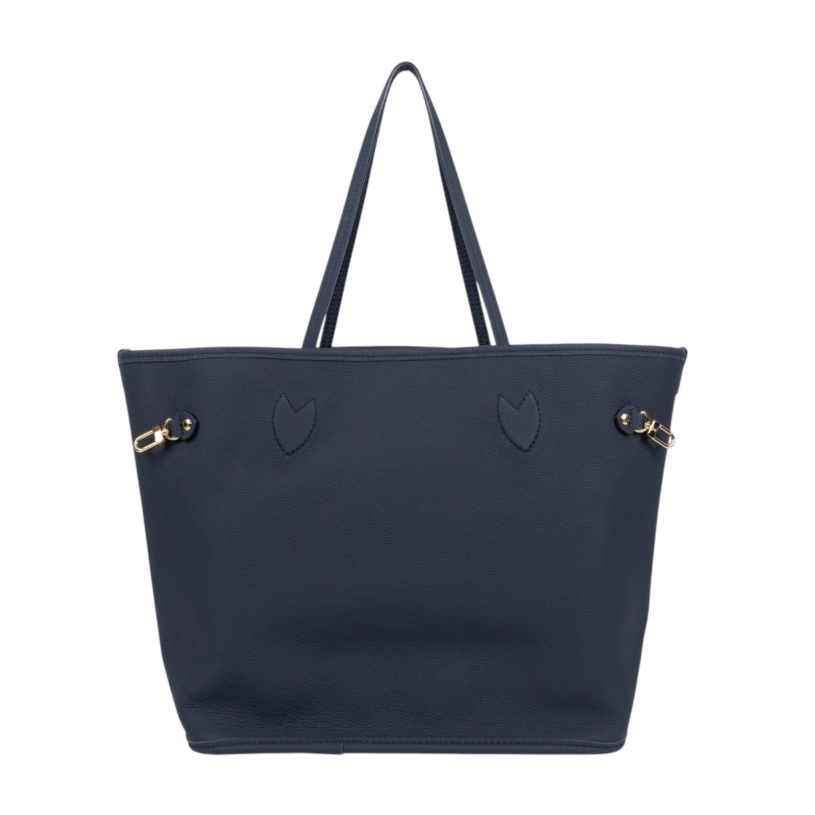 路易威登 LOUIS VUITTON Neverfull Inside Out MM 老花 牛皮 肩背包 雙面 海軍藍色 M14994 晶片款  防塵袋/內袋