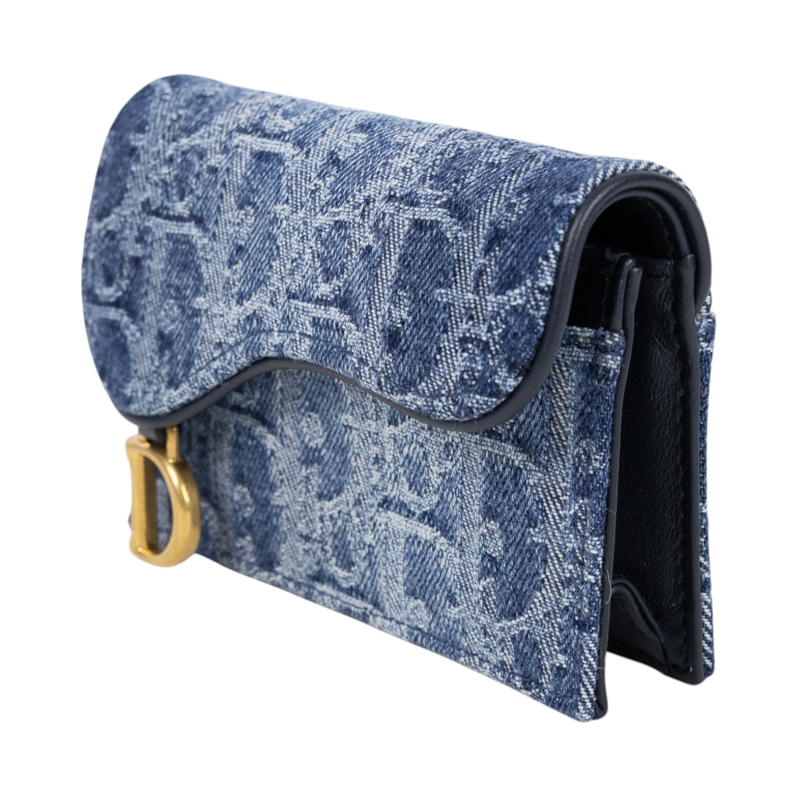 迪奧 CHRISTIAN DIOR Saddle 翻蓋卡片套 卡夾 丹寧 S5611CDCE 丹寧老花卡包 原廠盒子