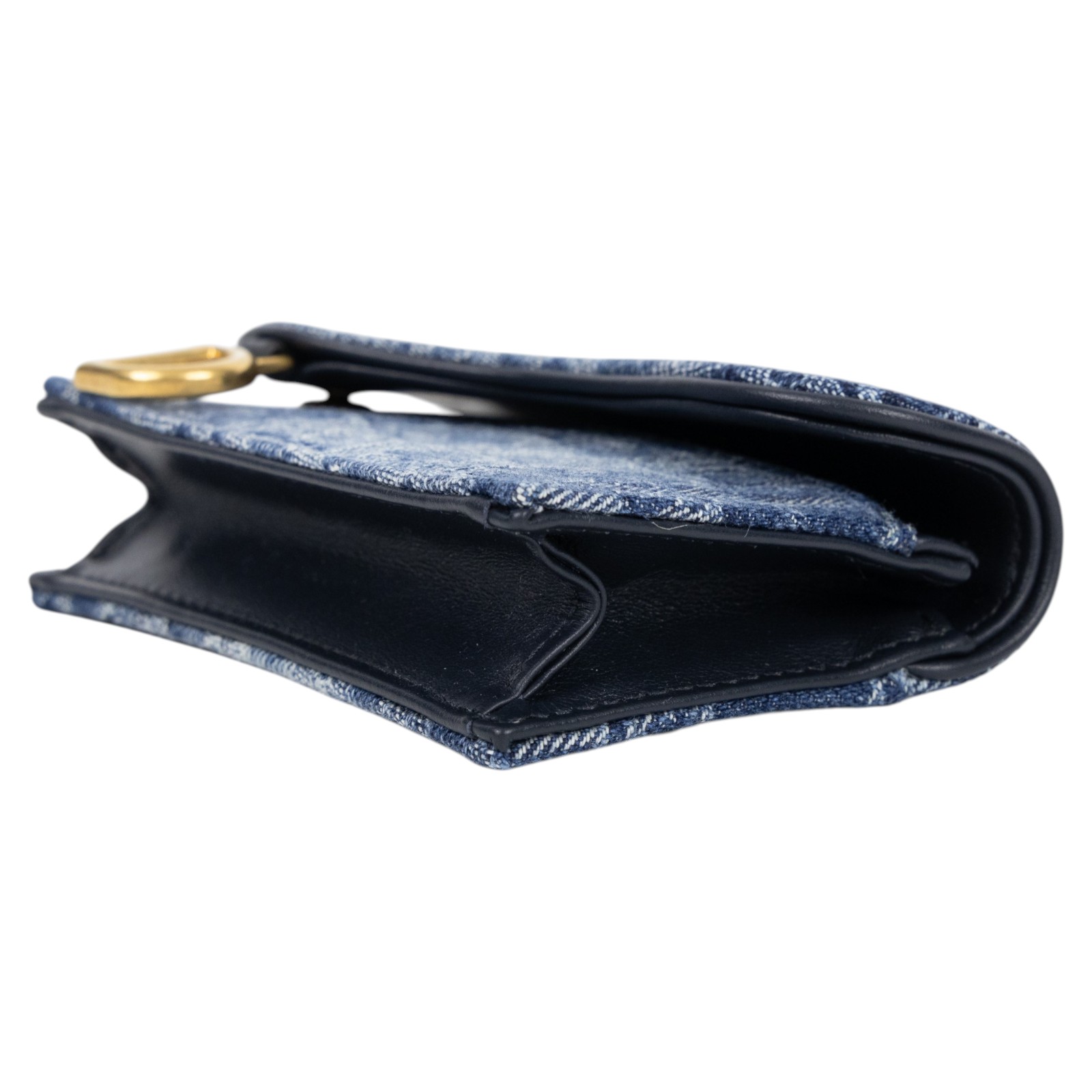 迪奧 CHRISTIAN DIOR Saddle 翻蓋卡片套 卡夾 丹寧 S5611CDCE 丹寧老花卡包 原廠盒子