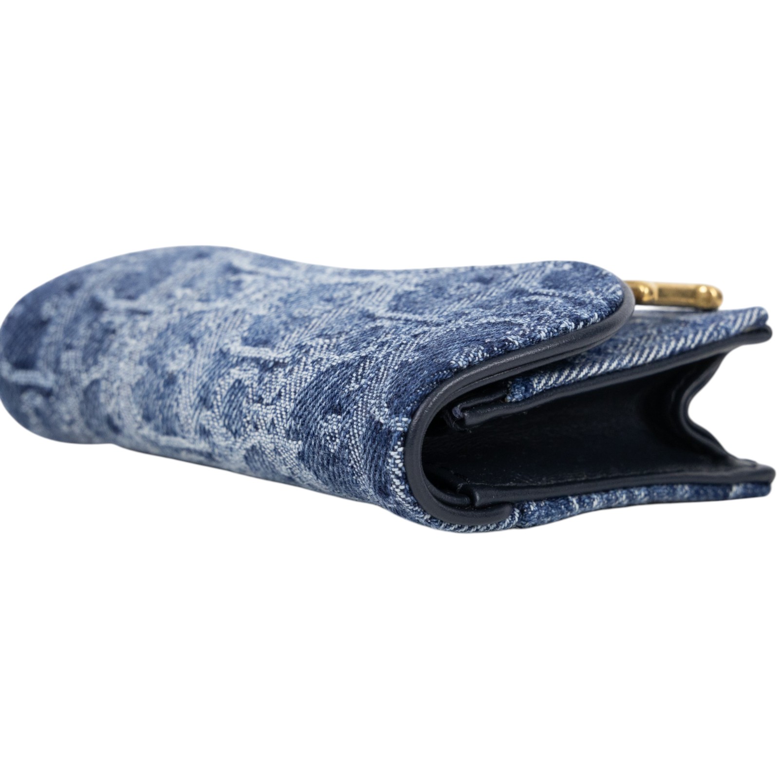 迪奧 CHRISTIAN DIOR Saddle 翻蓋卡片套 卡夾 丹寧 S5611CDCE 丹寧老花卡包 原廠盒子