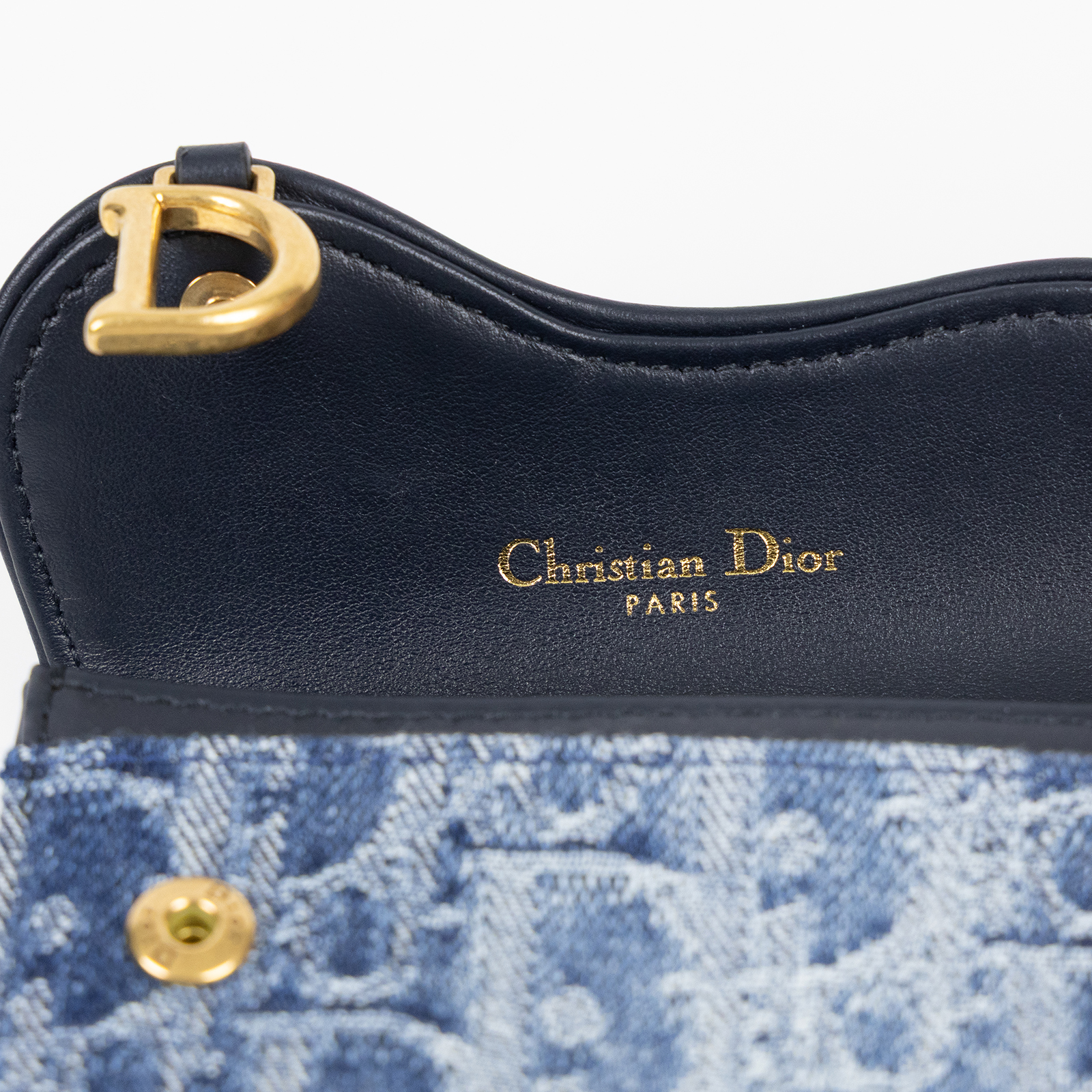 迪奧 CHRISTIAN DIOR Saddle 翻蓋卡片套 卡夾 丹寧 S5611CDCE 丹寧老花卡包 原廠盒子