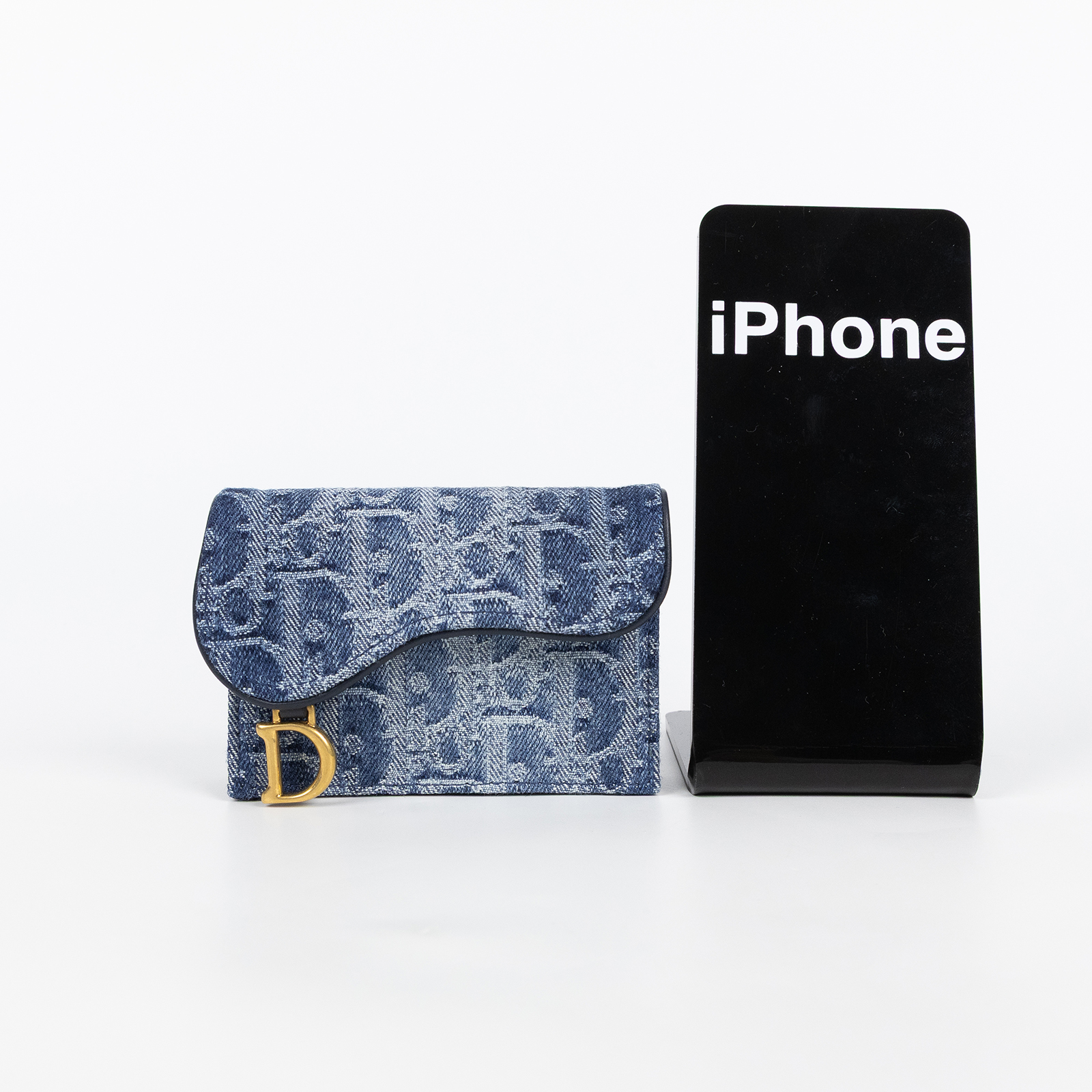 迪奧 CHRISTIAN DIOR Saddle 翻蓋卡片套 卡夾 丹寧 S5611CDCE 丹寧老花卡包 原廠盒子