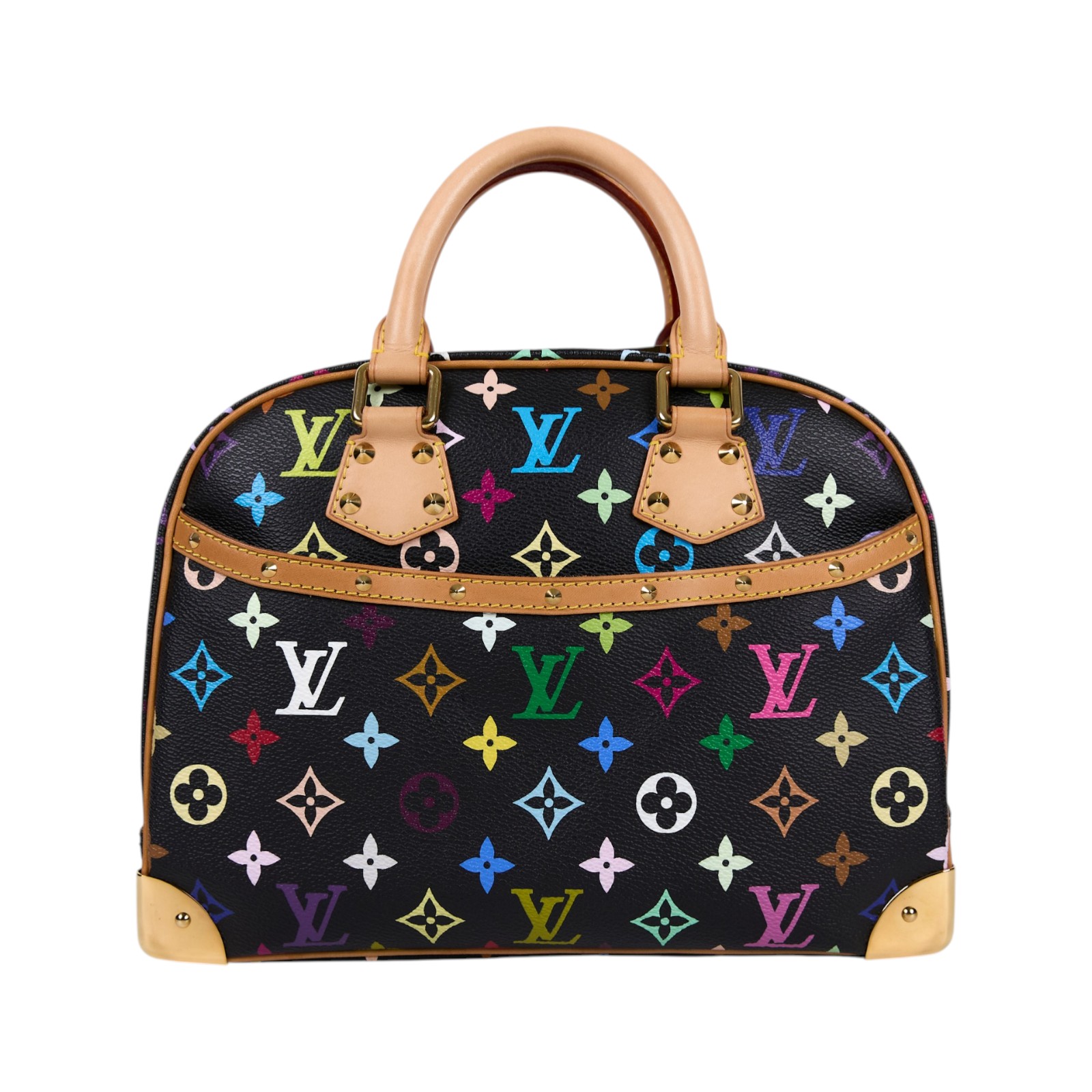 路易威登 LOUIS VUITTON Trouville 經典帆布 手提 小珍包 村上隆聯名 M92662 黑彩手提包 防塵袋