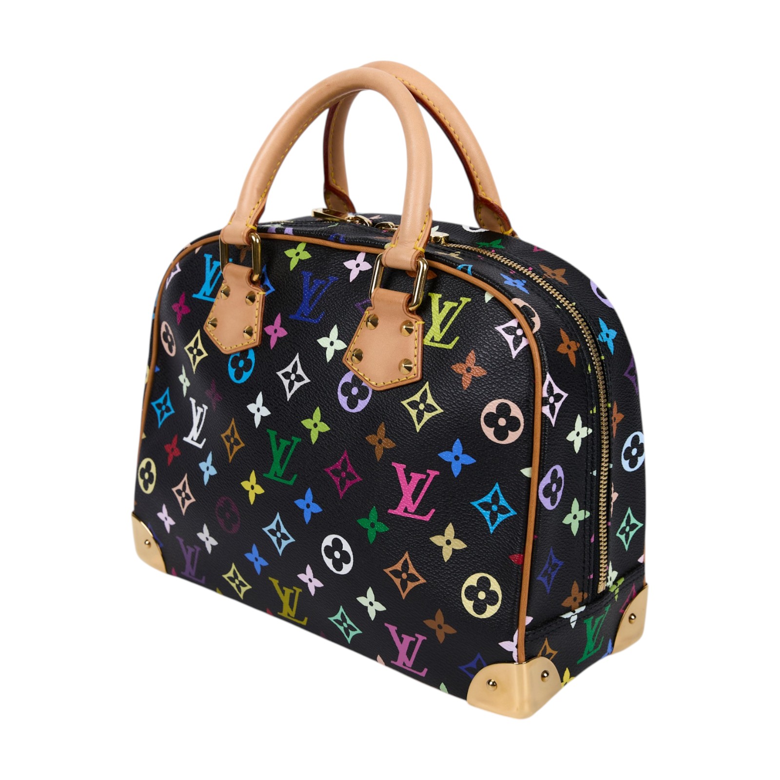 路易威登 LOUIS VUITTON Trouville 經典帆布 手提 小珍包 村上隆聯名 M92662 黑彩手提包 防塵袋