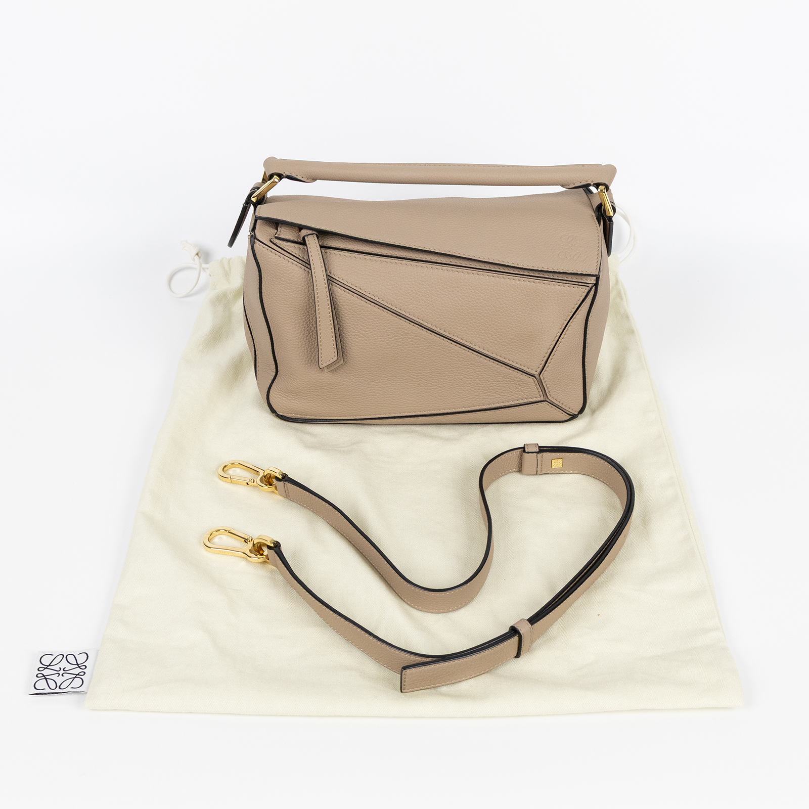 羅意威 LOEWE Small Puzzle bag 肩背 斜背包 A510P60X30 米灰PUZZLE SMALL 防塵袋/背帶