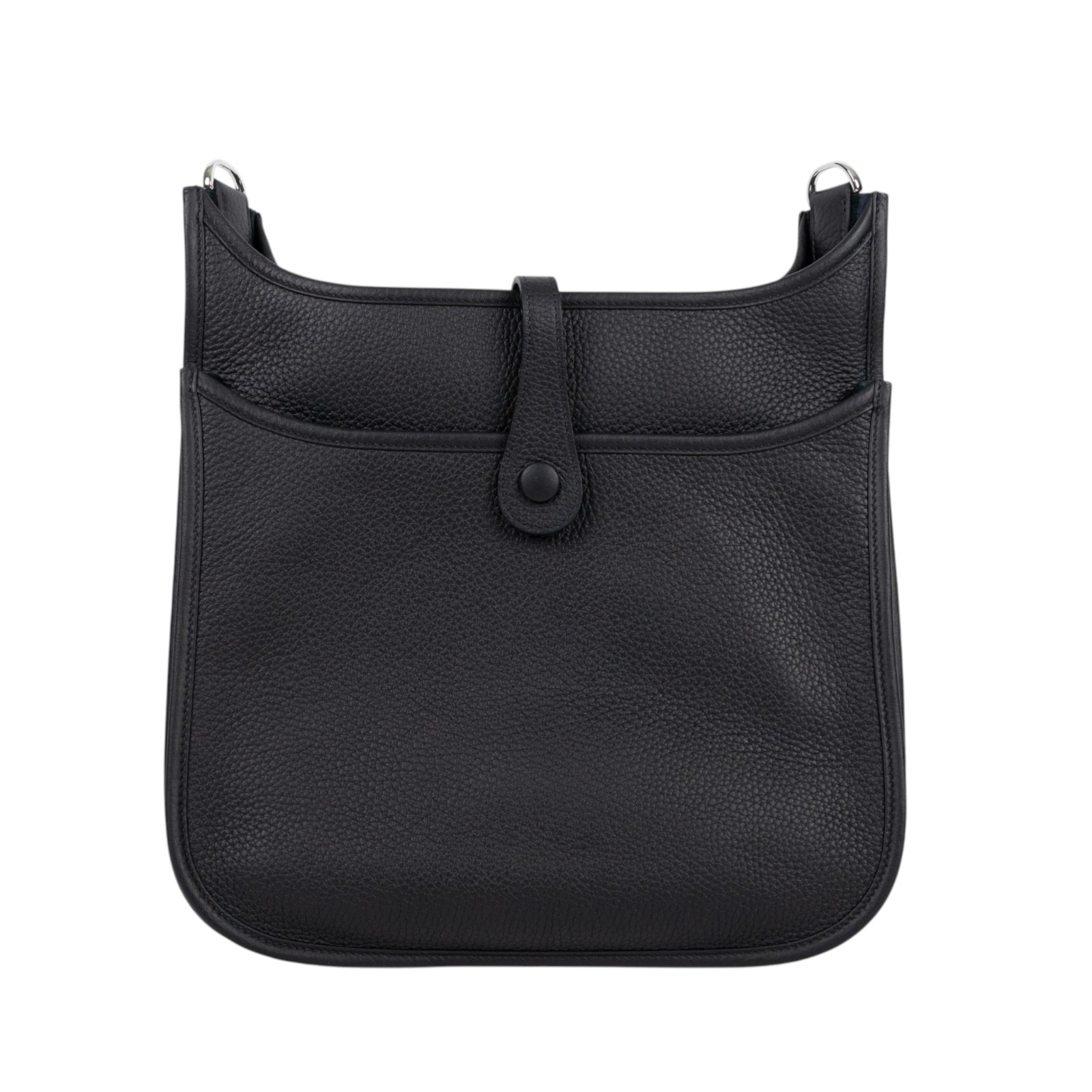 愛馬仕 Hermes Evelyne Bag 伊芙琳包 29 馬蹄型 銀色五金 黑色 H056277CK89 K刻  原廠盒子/防塵袋/背帶/購買證明