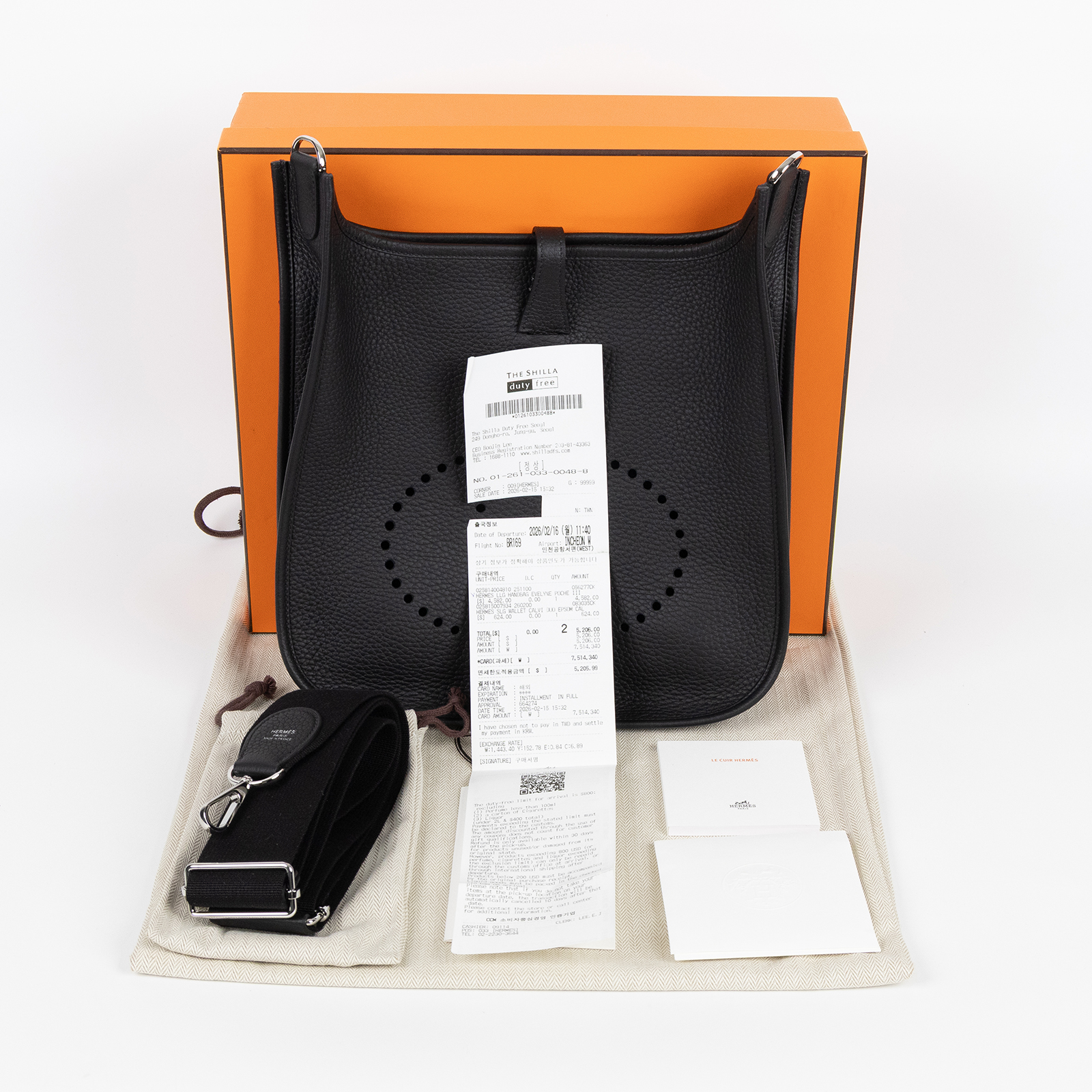 愛馬仕 Hermes Evelyne Bag 伊芙琳包 29 馬蹄型 銀色五金 黑色 H056277CK89 K刻  原廠盒子/防塵袋/背帶/購買證明