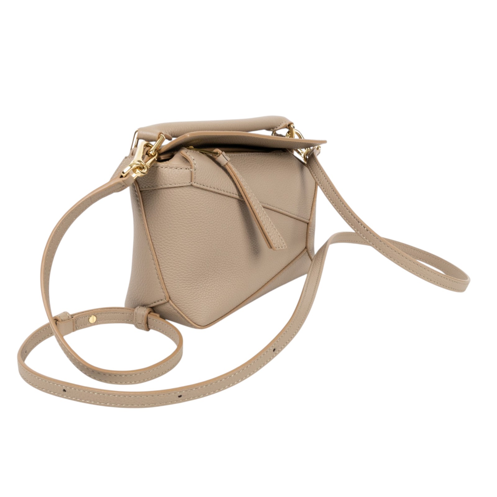 羅意威 LOEWE Mini Puzzle bag 手拿 肩背 斜背包 A510P88X16 淺卡其PUZZLE EDGE MINI 防塵袋/購買證明