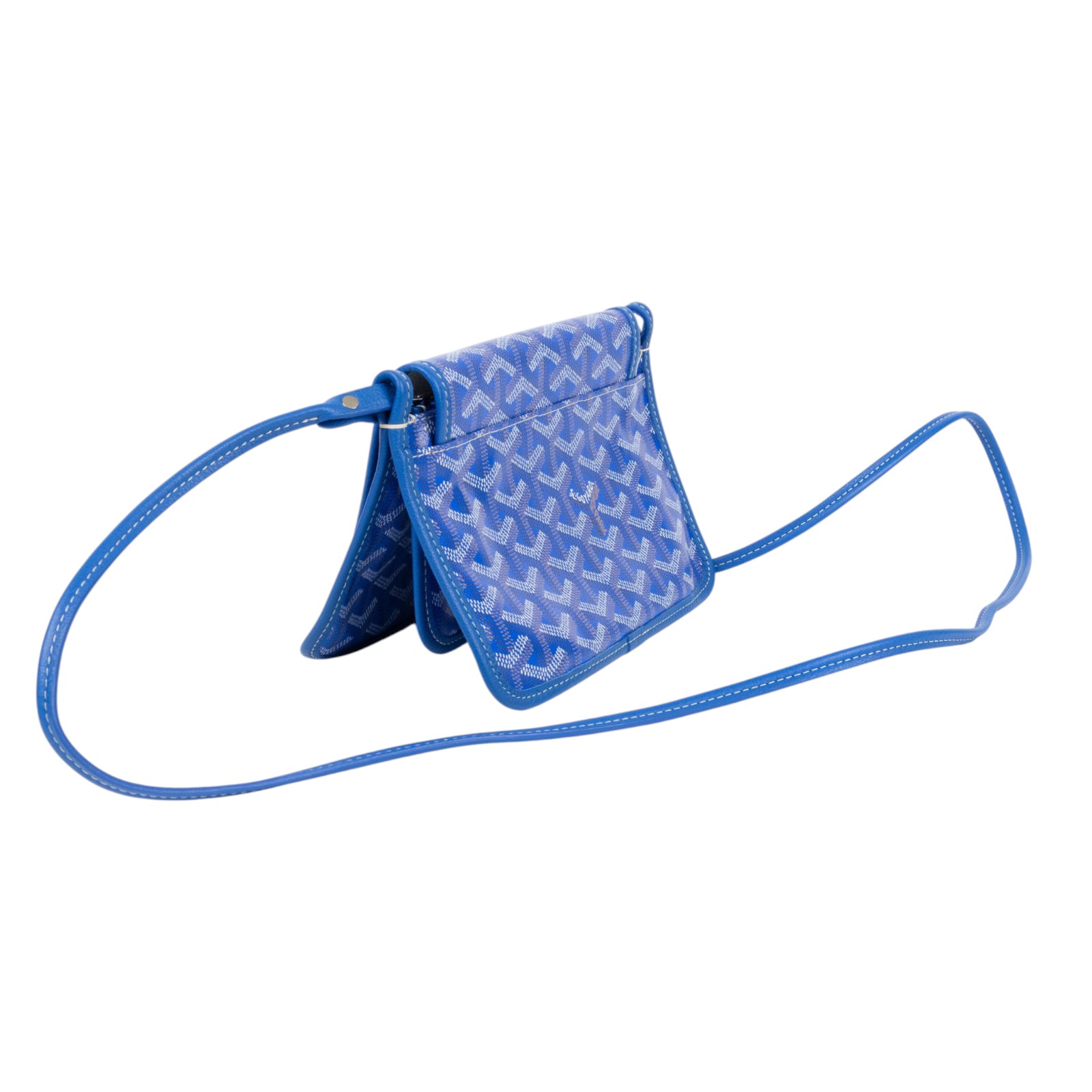 高雅德 GOYARD Plumet Pocket Wallet 肩背 隨身錢包 PLUMETPMLTY 藍PLUMET 防塵袋/購買證明