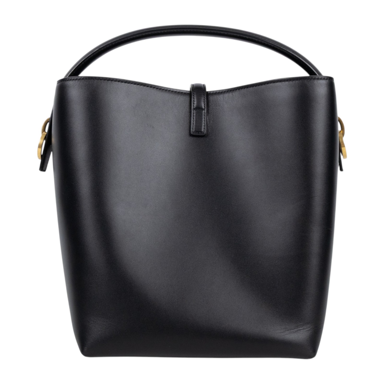 聖羅蘭 YSL SAINT LAURENT le 37 亮面皮革手袋 7428282R20W 黑金小牛皮LE 37二用水桶包 防塵袋/背帶