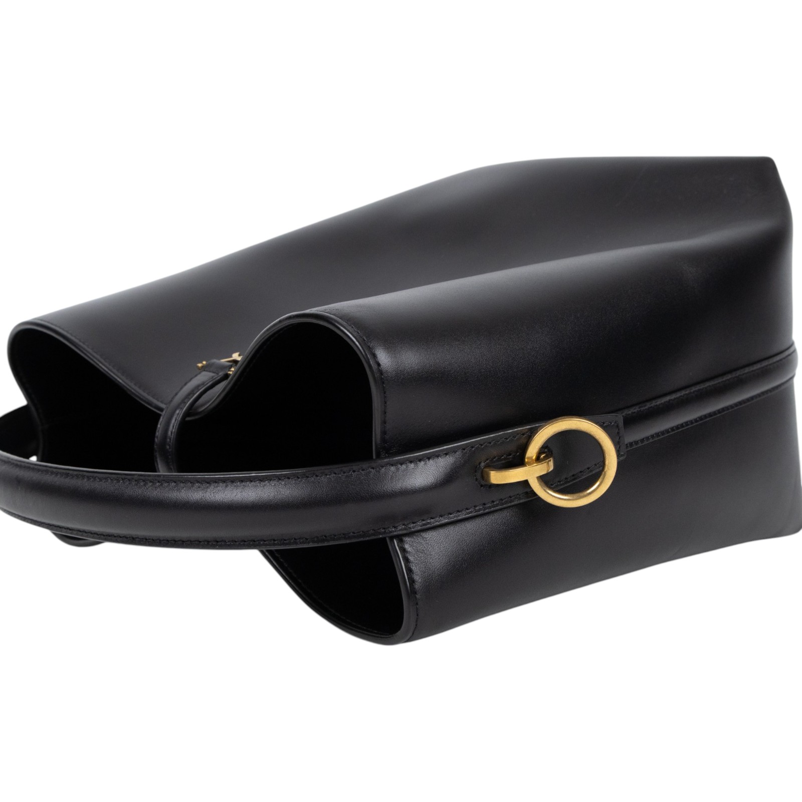 聖羅蘭 YSL SAINT LAURENT le 37 亮面皮革手袋 7428282R20W 黑金小牛皮LE 37二用水桶包 防塵袋/背帶