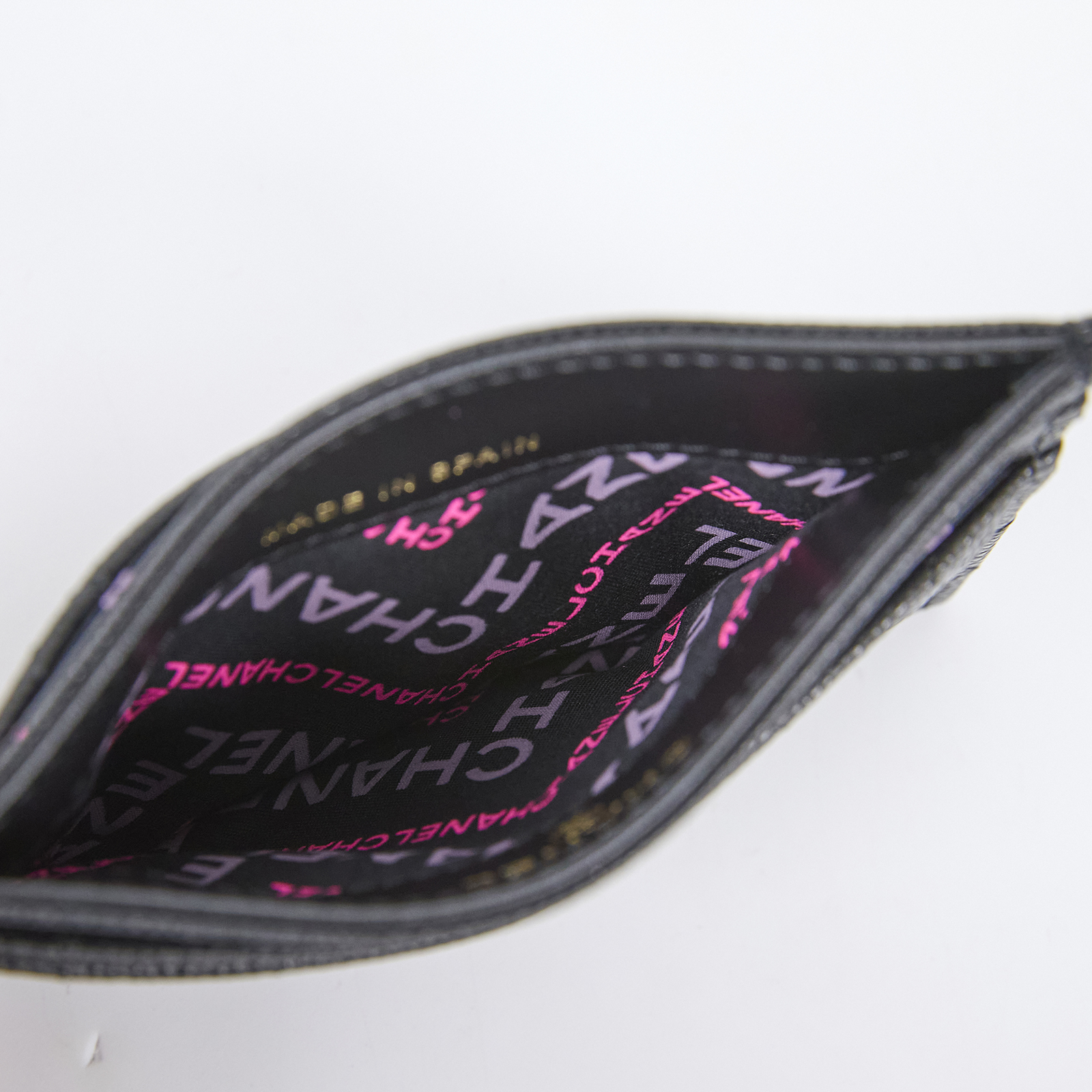 香奈兒 CHANEL CC Logo 卡夾 錢包  晶片款 黑荔枝雙C卡夾 原廠盒子/防塵袋