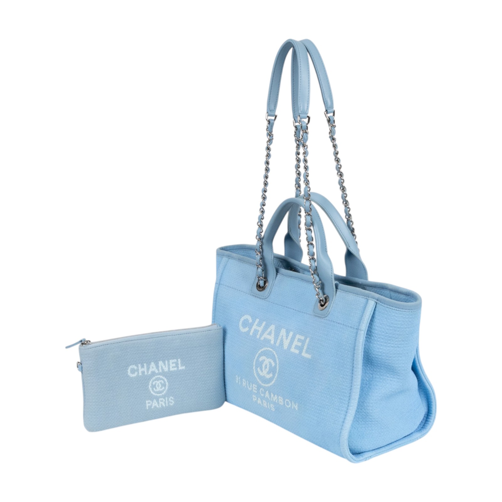 香奈兒 CHANEL 海灘包 小型 AS3257 晶片款 藍沙灘包中號 無附屬品