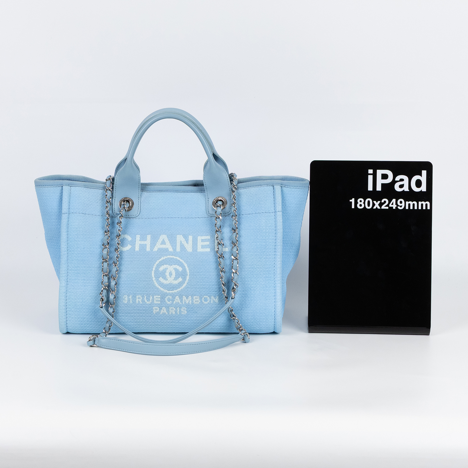 香奈兒 CHANEL 海灘包 小型 AS3257 晶片款 藍沙灘包中號 無附屬品