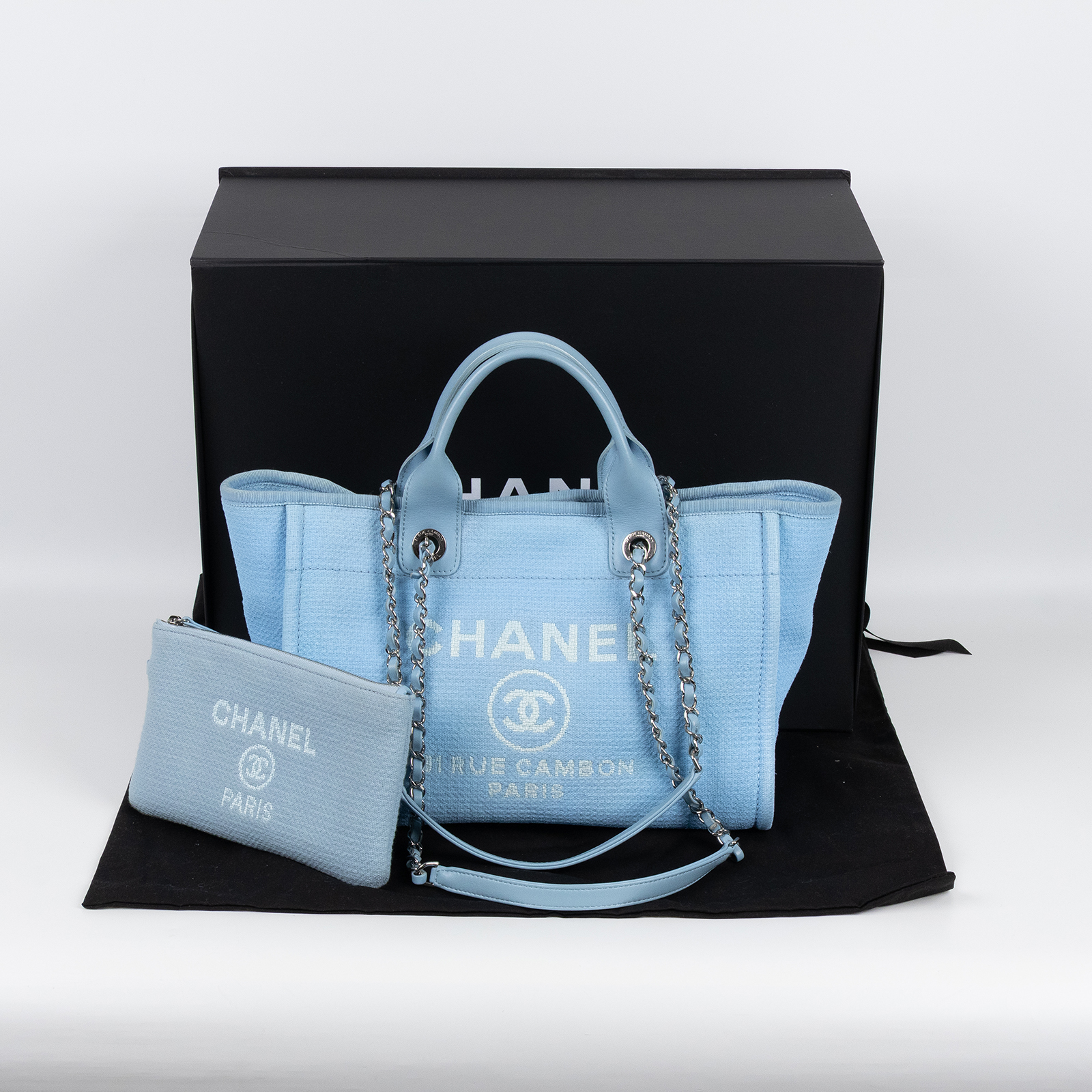 香奈兒 CHANEL 海灘包 小型 AS3257 晶片款 藍沙灘包中號 無附屬品