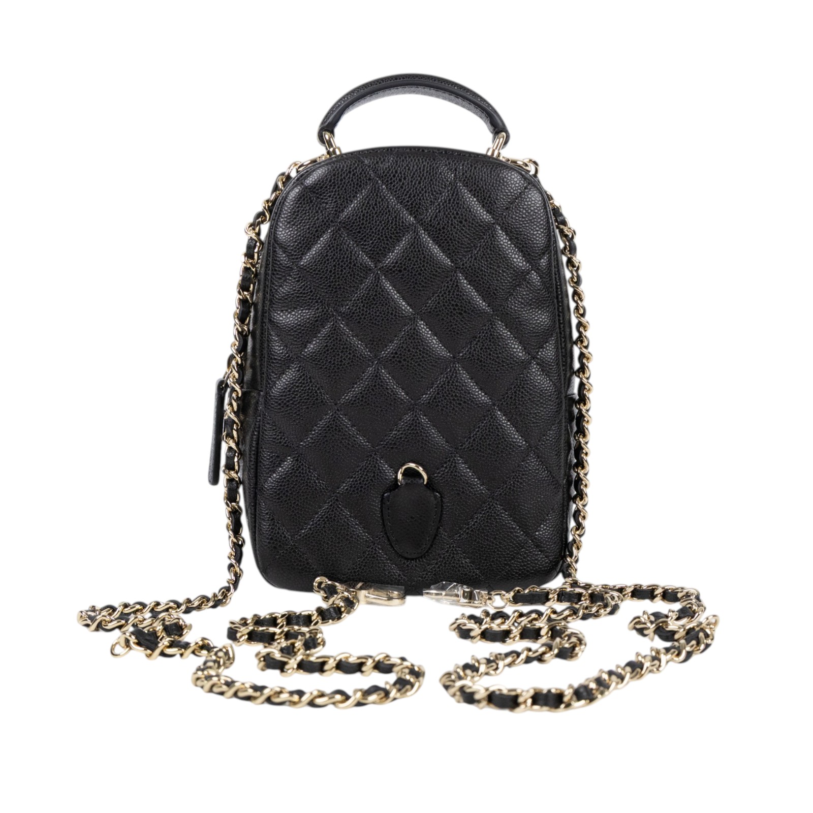 香奈兒 CHANEL 經典 迷你 後背包 AP3753 B10583 晶片款 黑淡金荔枝迷你後背包 原廠盒子/防塵袋/購買證明影本