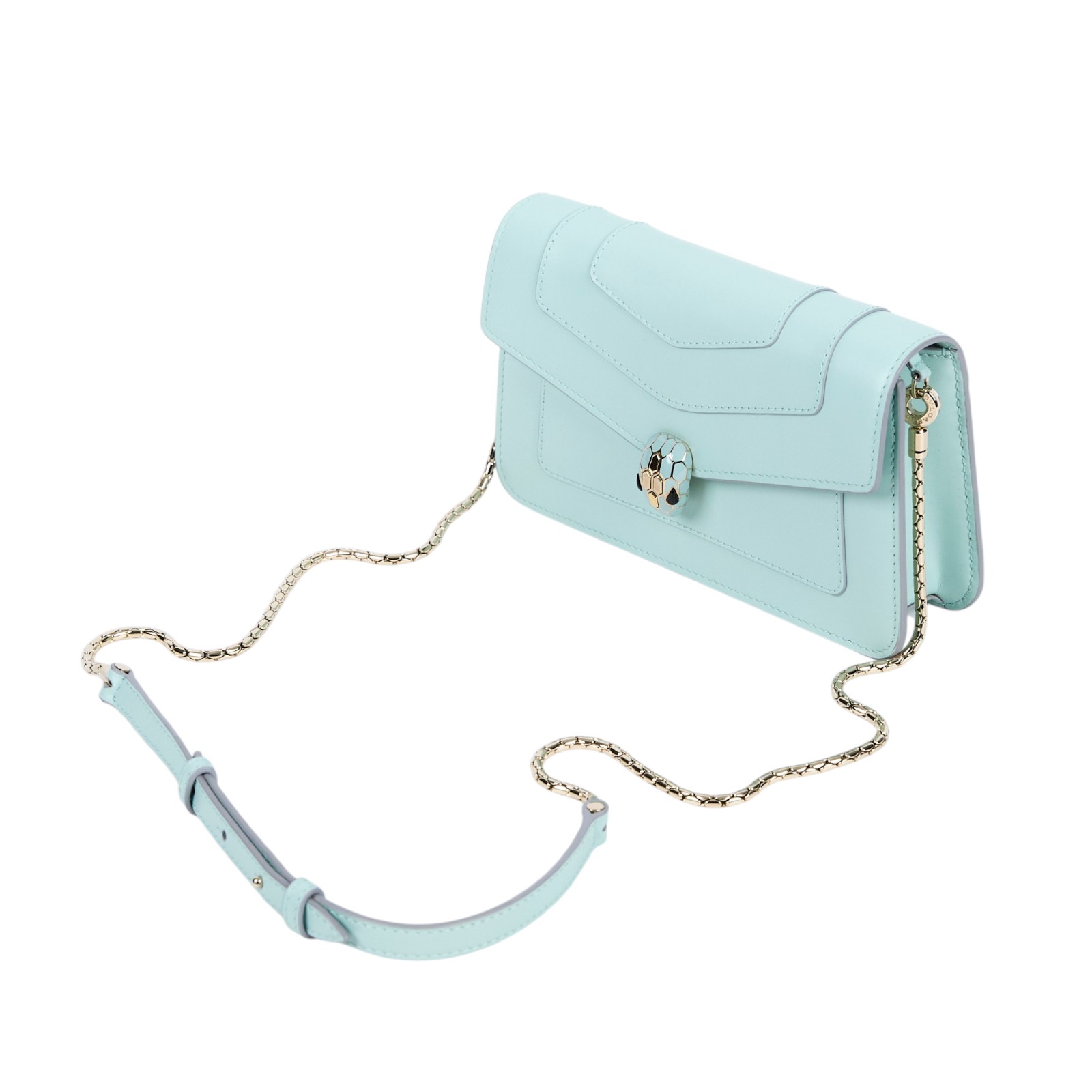 寶格麗 BVLGARI Serpenti Forever 鍊帶錢包 293905 綠Serpenti Forever鍊條包 原廠盒子/防塵袋/購買證明