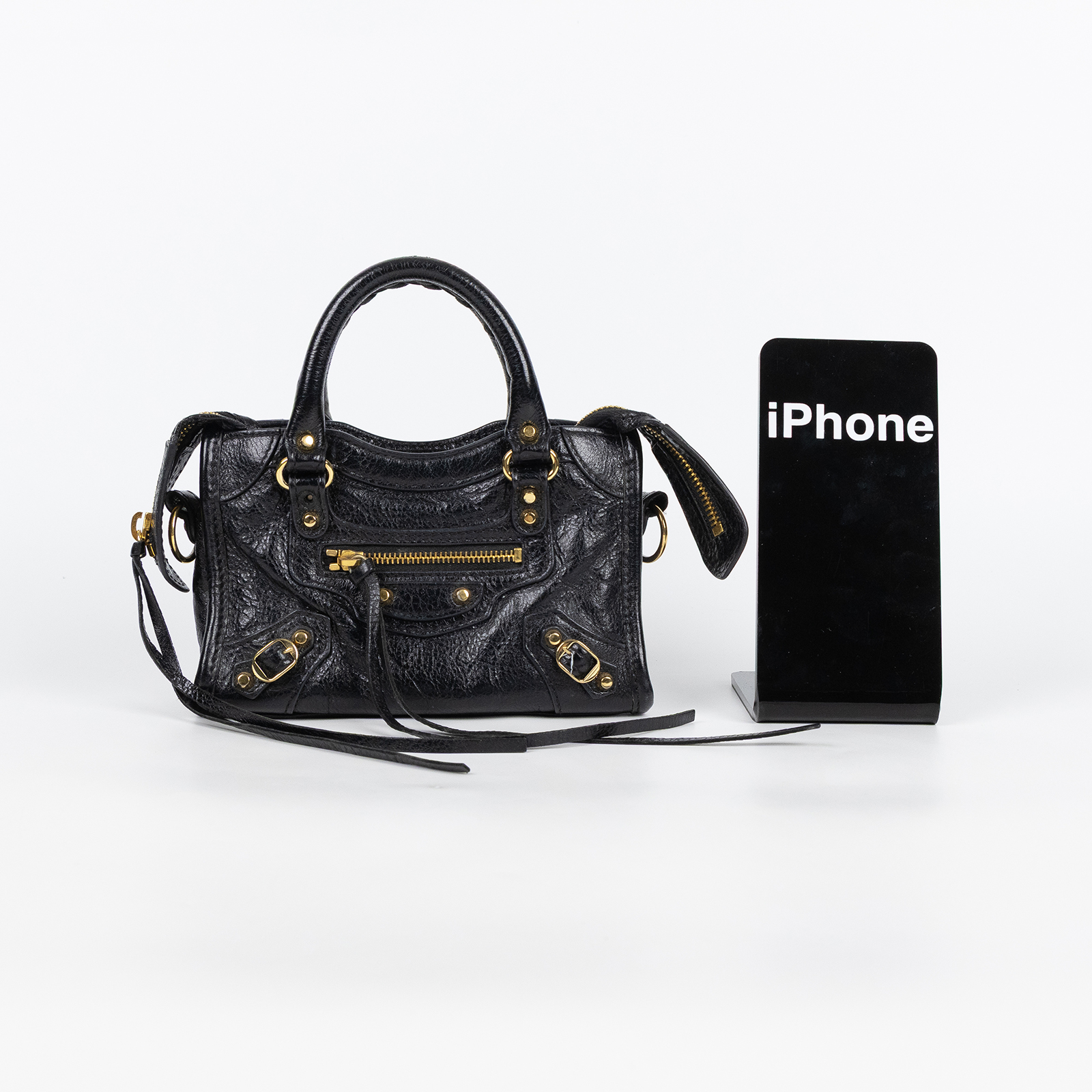 巴黎世家 BALENCIAGA NEO CLASSIC CITY 經典款 機車包 453205 黑金CITY NANO 防塵袋/原廠盒子