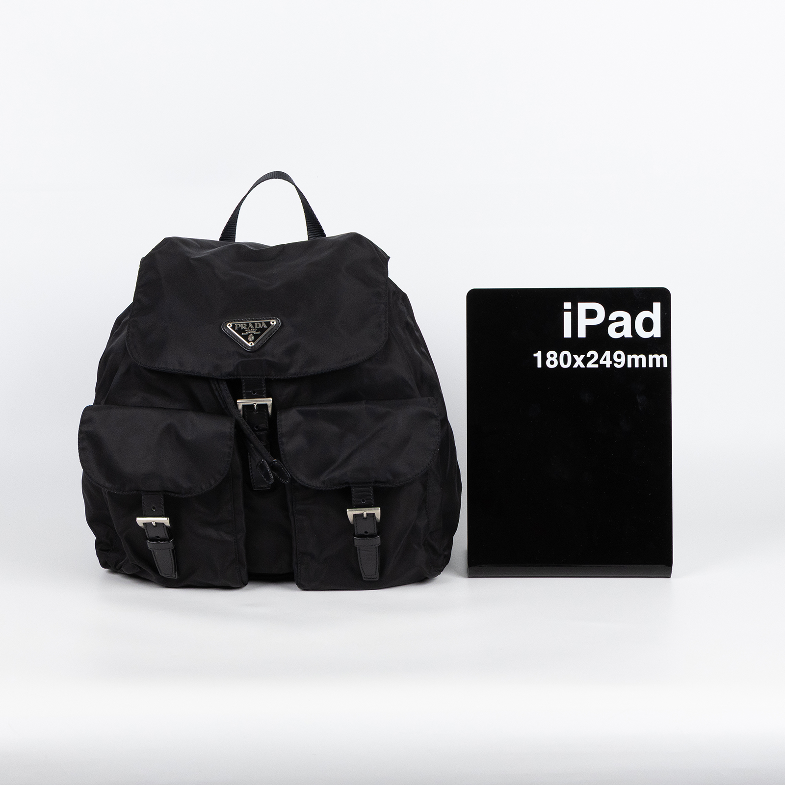普拉達 PRADA Re-Nylon 背囊 小型 1BZ677_RV44 黑尼龍後背包 無附屬品
