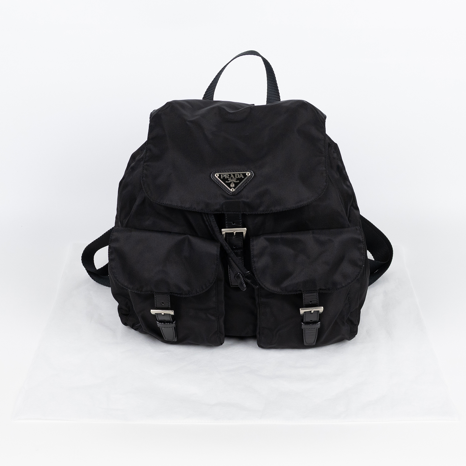 普拉達 PRADA Re-Nylon 背囊 小型 1BZ677_RV44 黑尼龍後背包 無附屬品