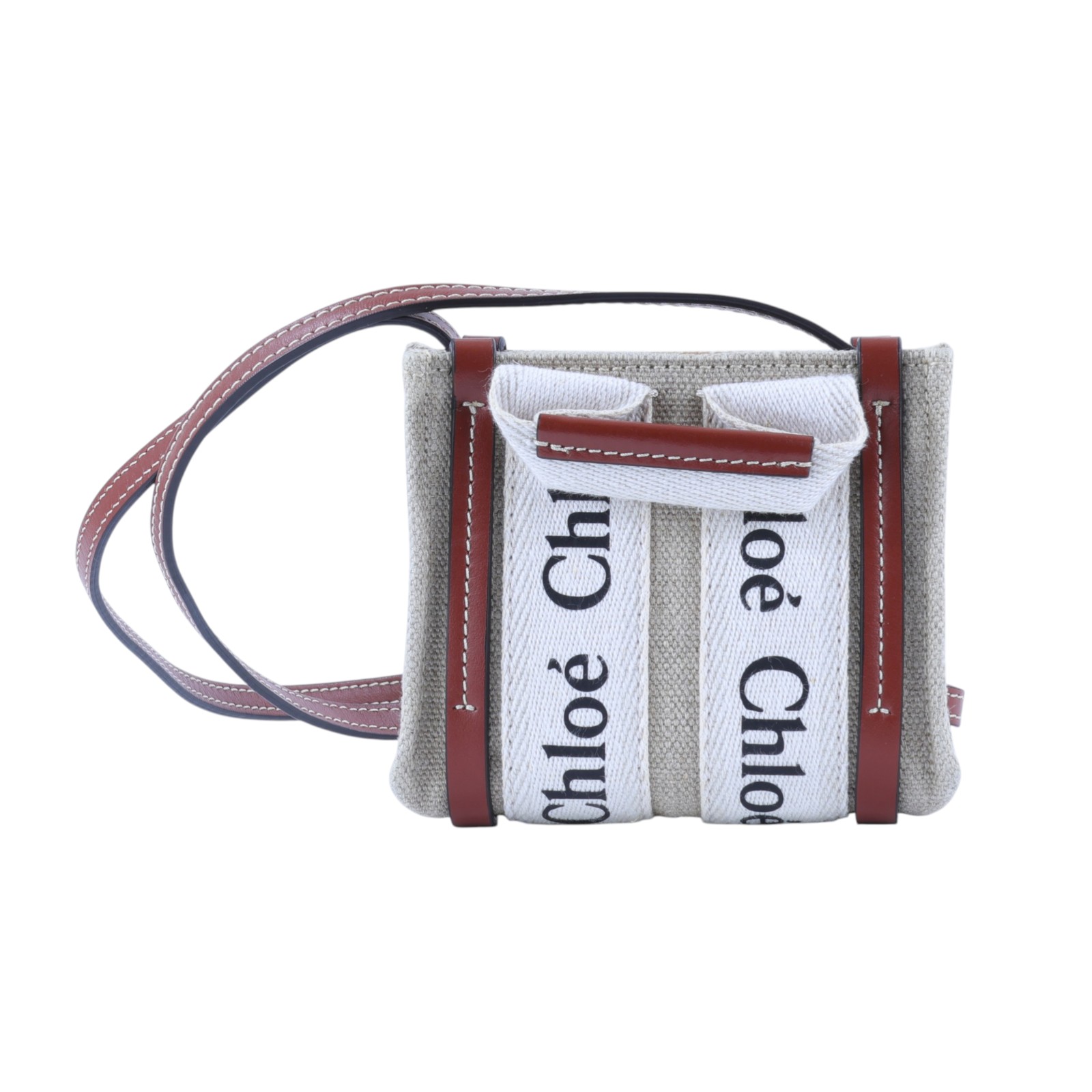 蔻依 CHLOE Nano Woody 手提包 CHC22AP235I2690U 白帆布WOODY NANO 防塵袋/保書