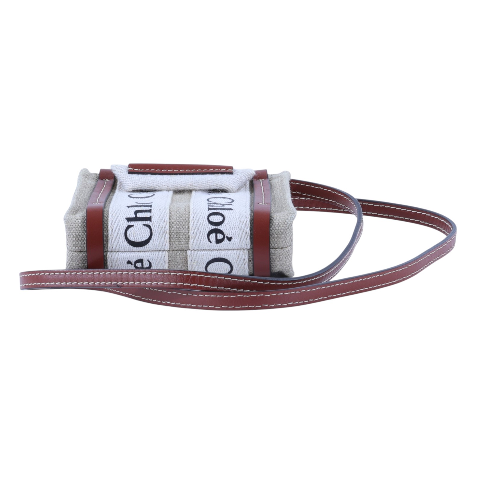 蔻依 CHLOE Nano Woody 手提包 CHC22AP235I2690U 白帆布WOODY NANO 防塵袋/保書