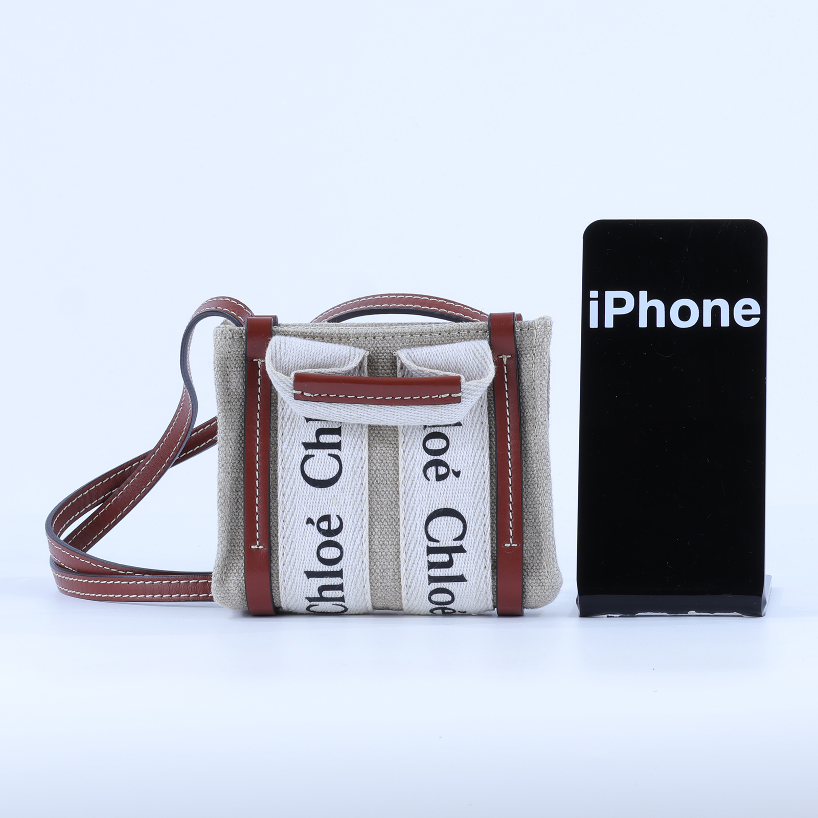 蔻依 CHLOE Nano Woody 手提包 CHC22AP235I2690U 白帆布WOODY NANO 防塵袋/保書