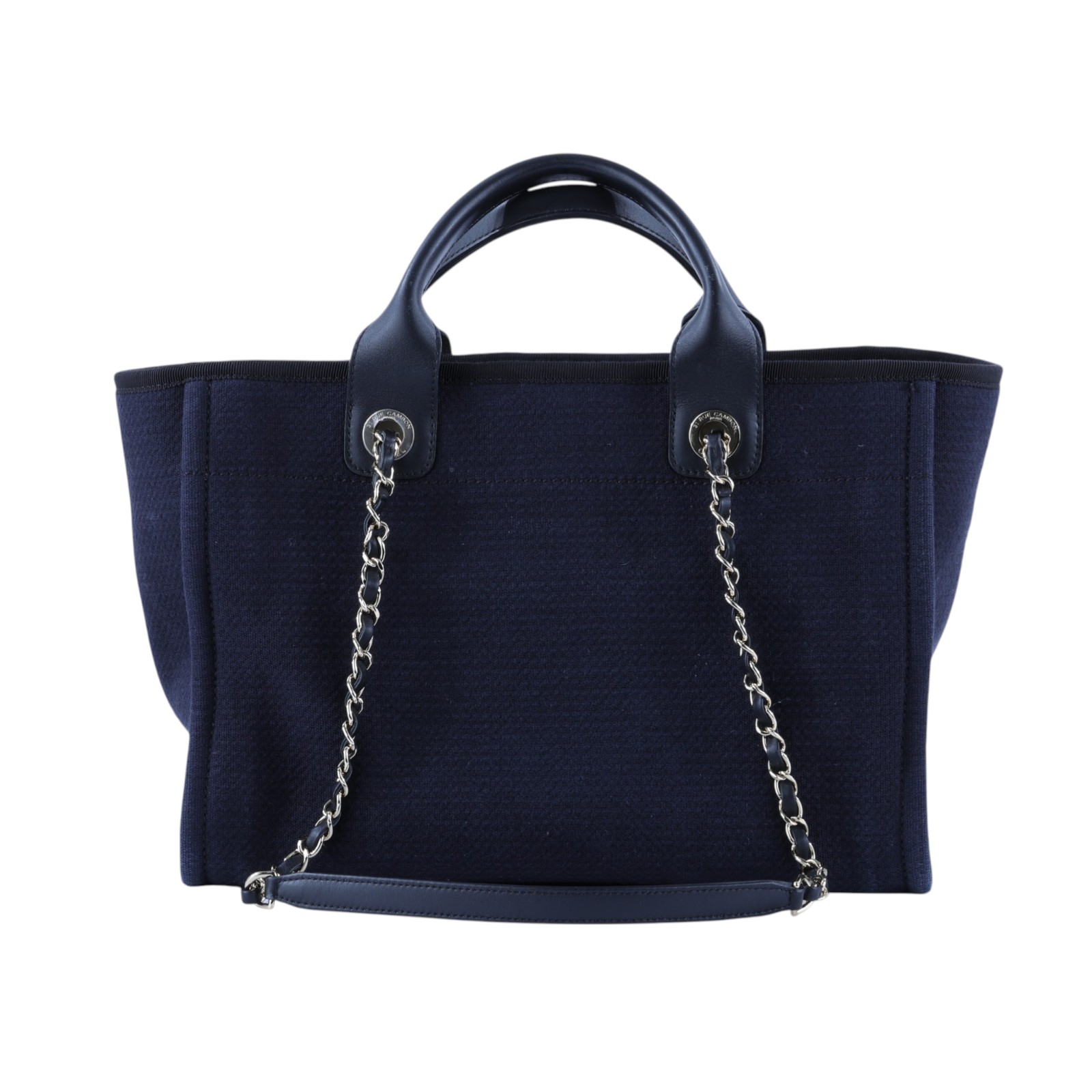 香奈兒 CHANEL 沙灘包 托特包 AS3351_帆布 晶片款 深藍帆布沙灘包 防塵袋/原廠盒子